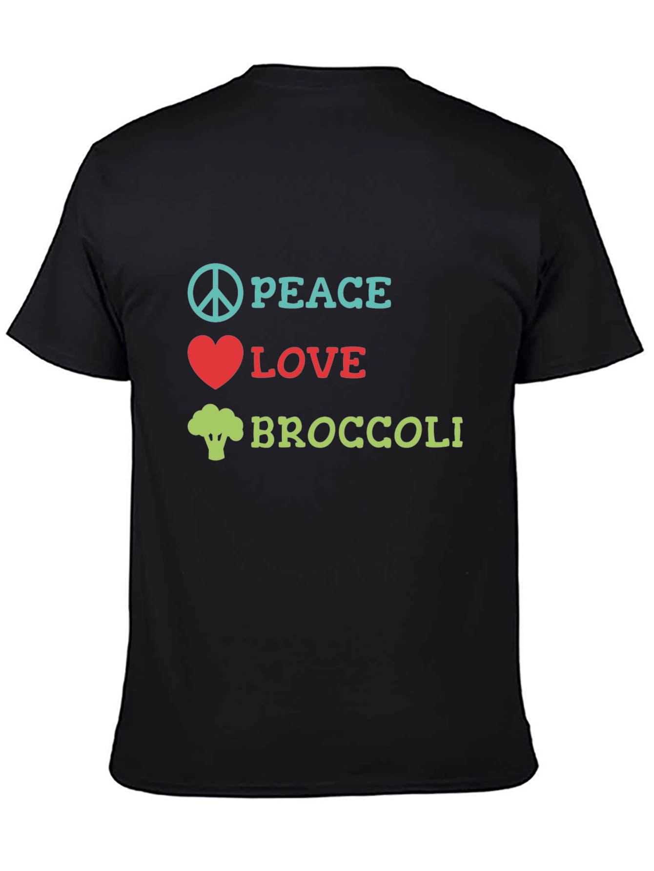 Peace Love Broccoli T-Shirt - Novelty Vegan Tee