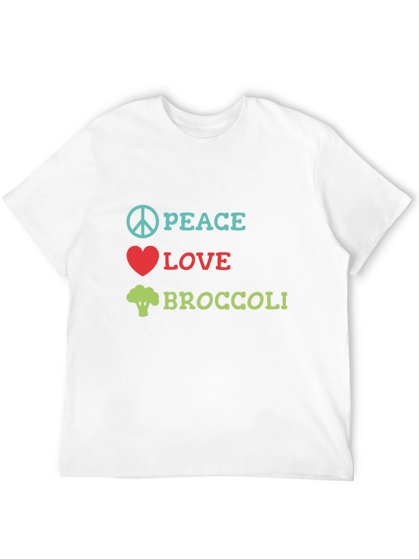 Peace Love Broccoli T-Shirt - Novelty Vegan Tee