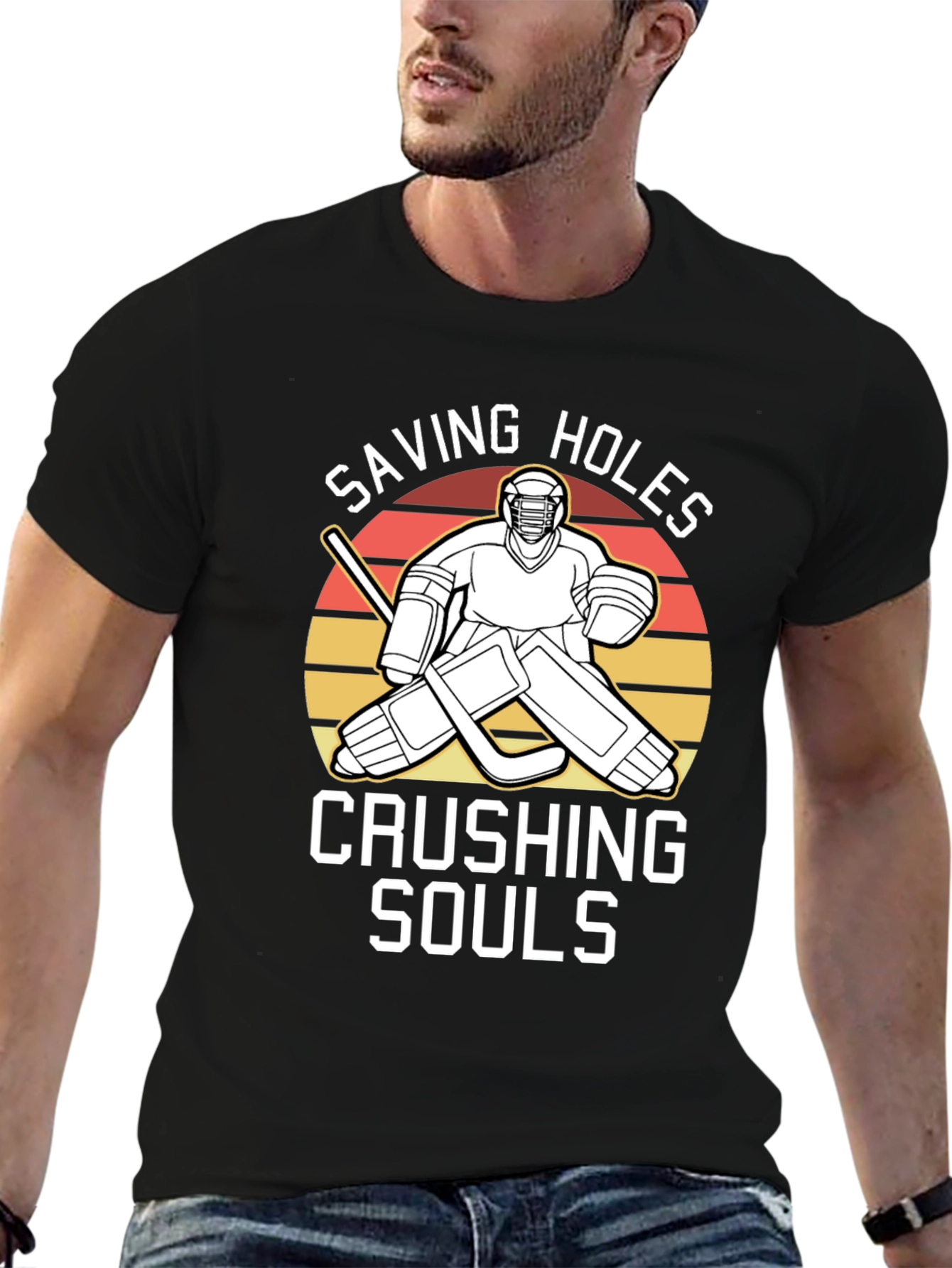 Saving Holes Crushing Souls Hockey T-Shirt