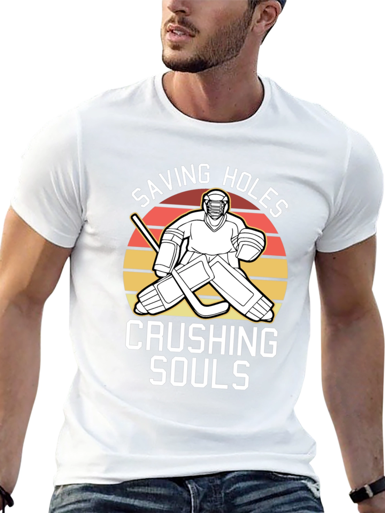 Saving Holes Crushing Souls Hockey T-Shirt