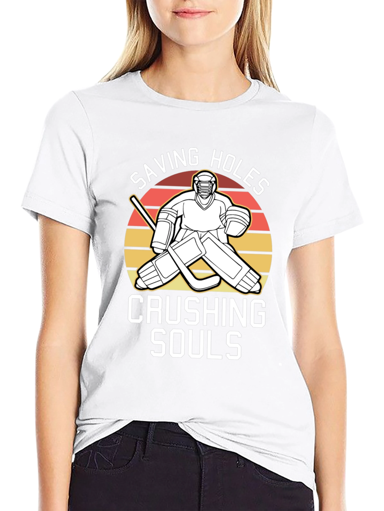 Saving Holes Crushing Souls Hockey T-Shirt