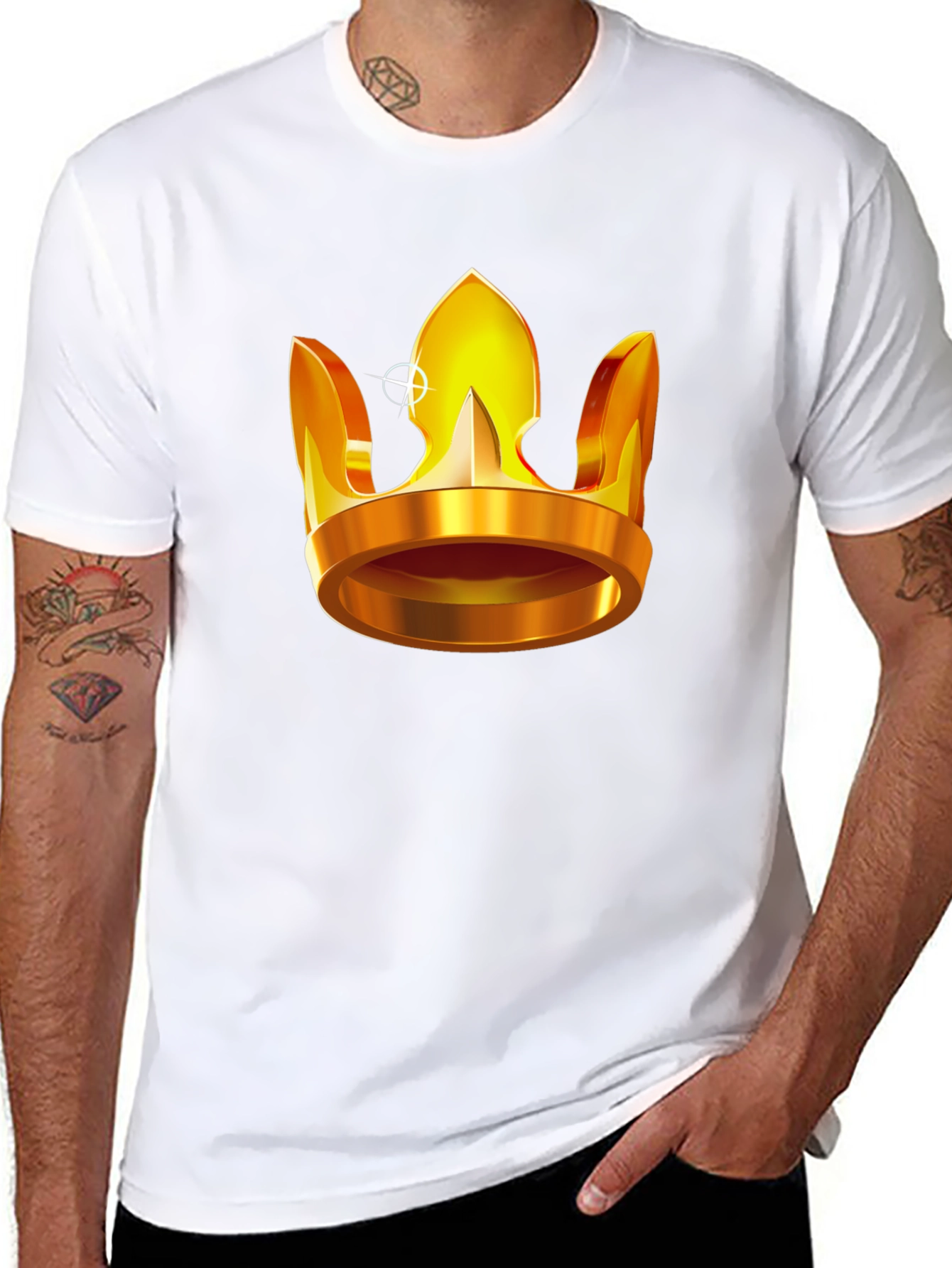 Golden Crown Graphic T-Shirt - Regal Style