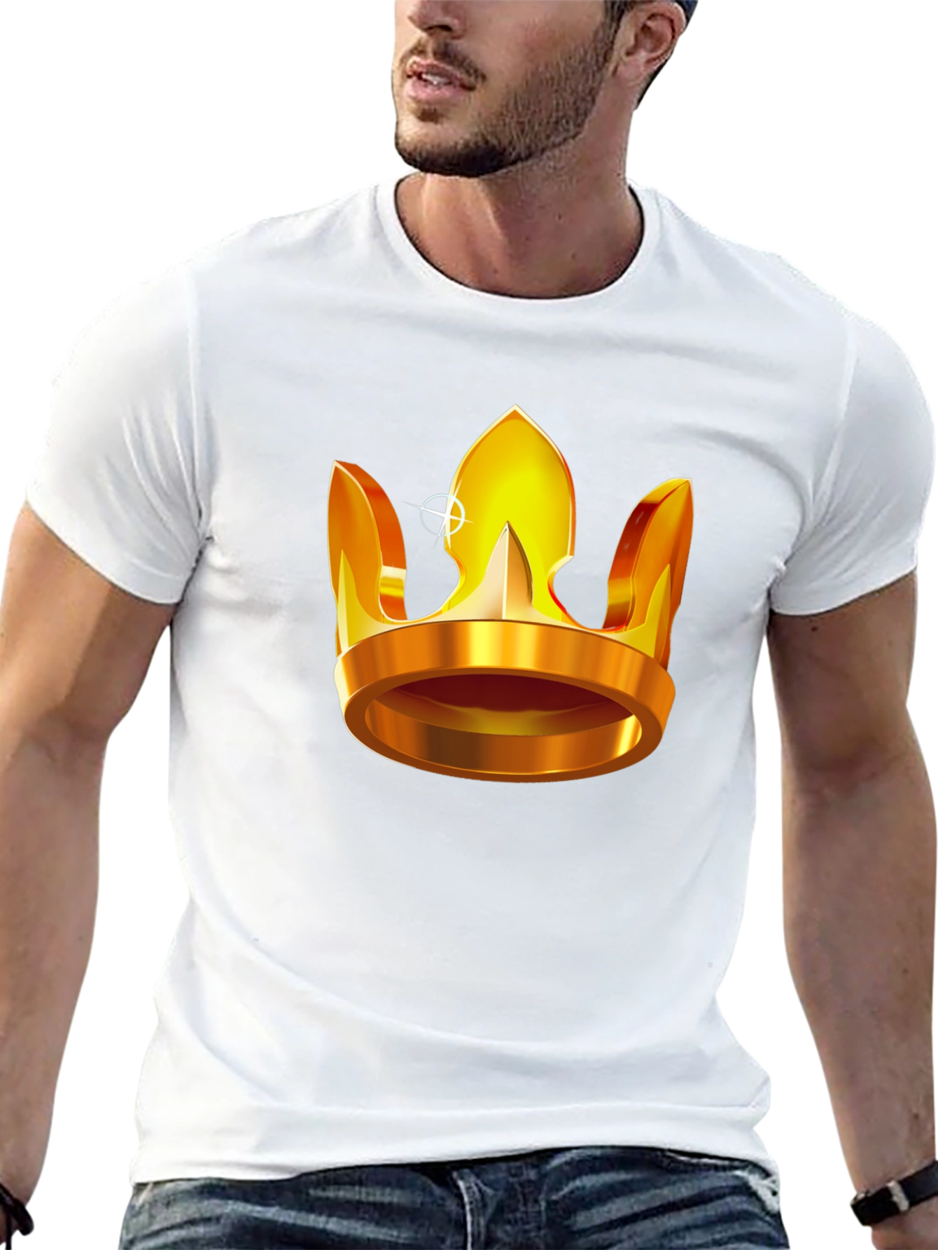 Golden Crown Graphic T-Shirt - Regal Style