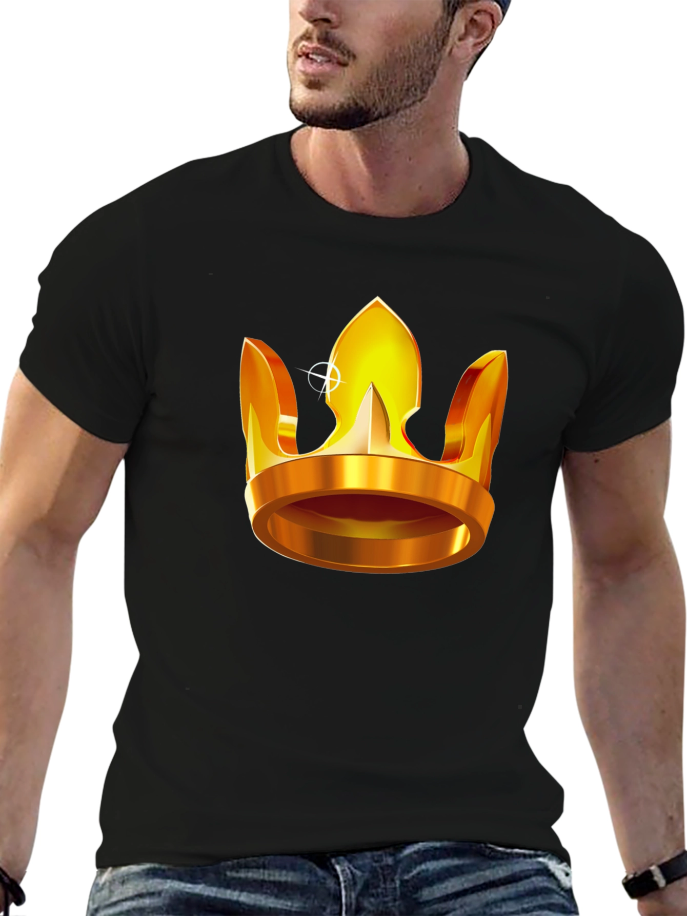 Golden Crown Graphic T-Shirt - Regal Style