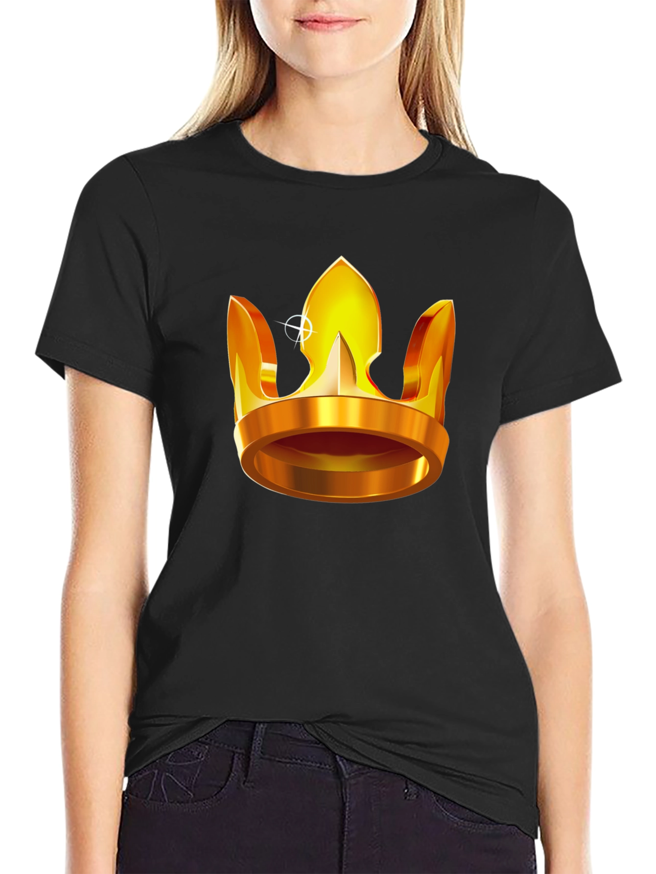 Golden Crown Graphic T-Shirt - Regal Style