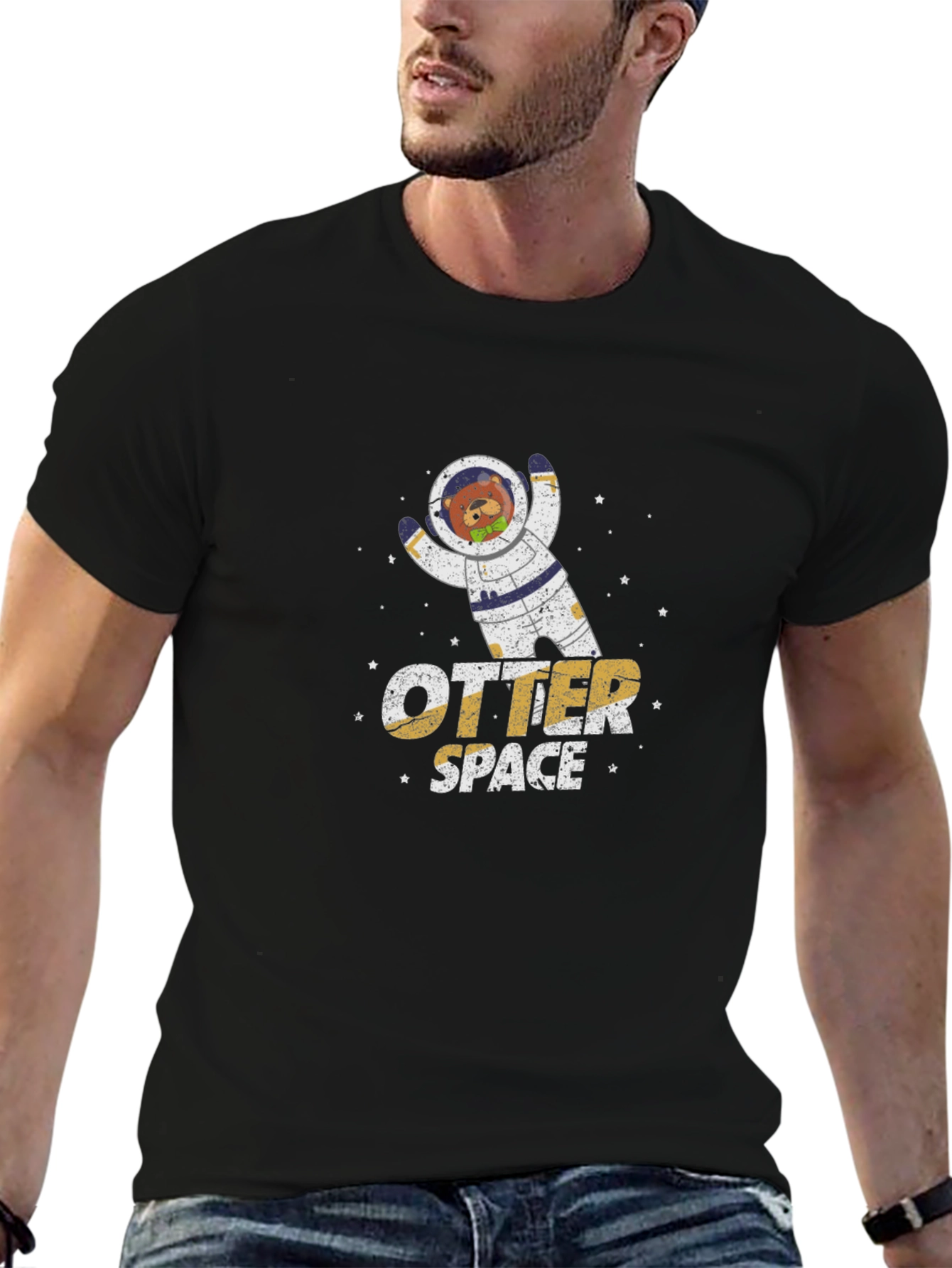 Otter Space Black T-Shirt