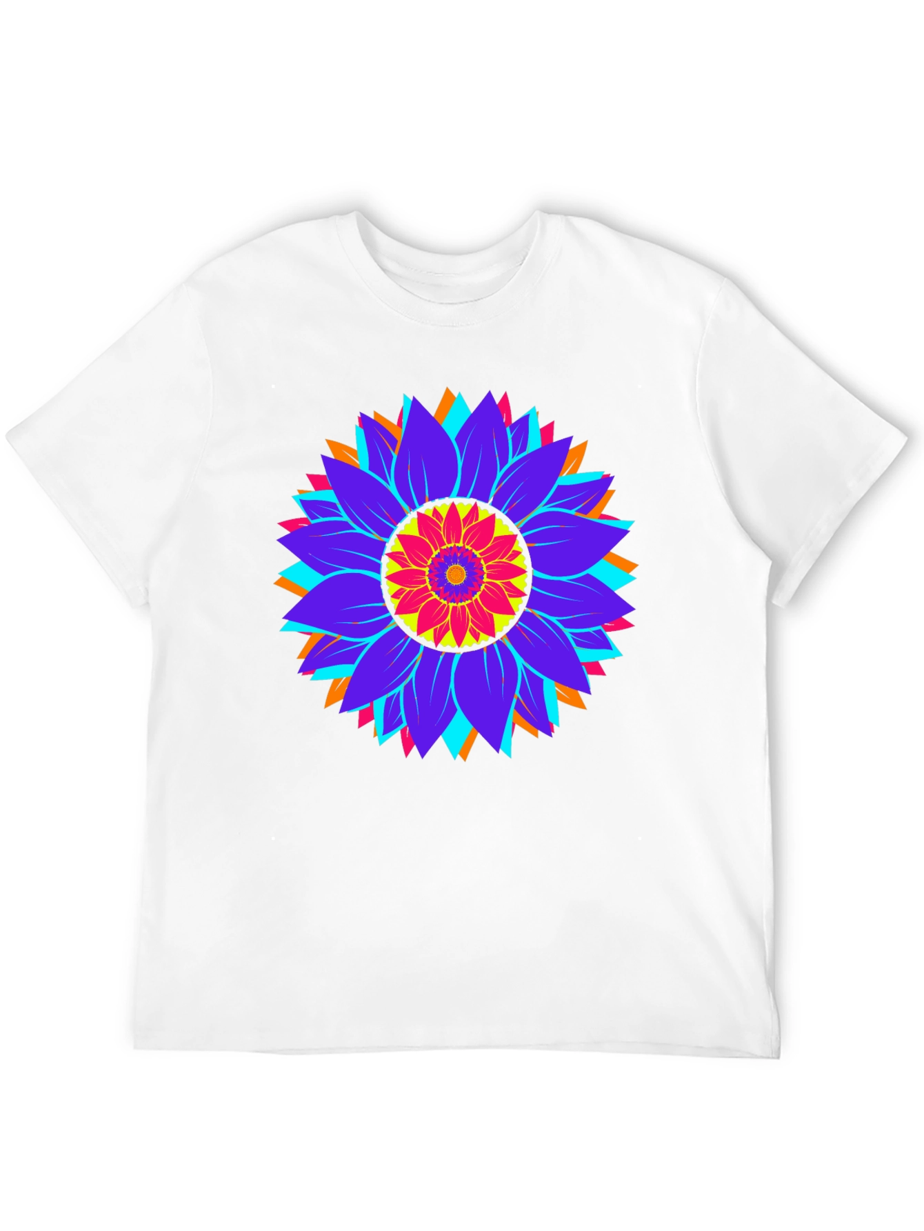 Psychedelic Sunflower Graphic Tee - Black