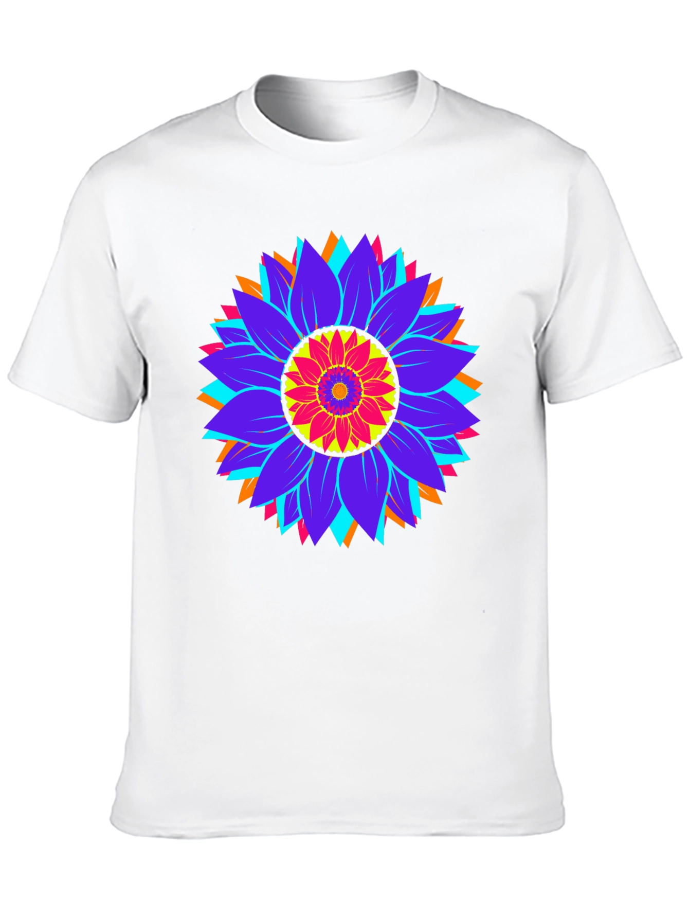 Psychedelic Sunflower Graphic Tee - Black