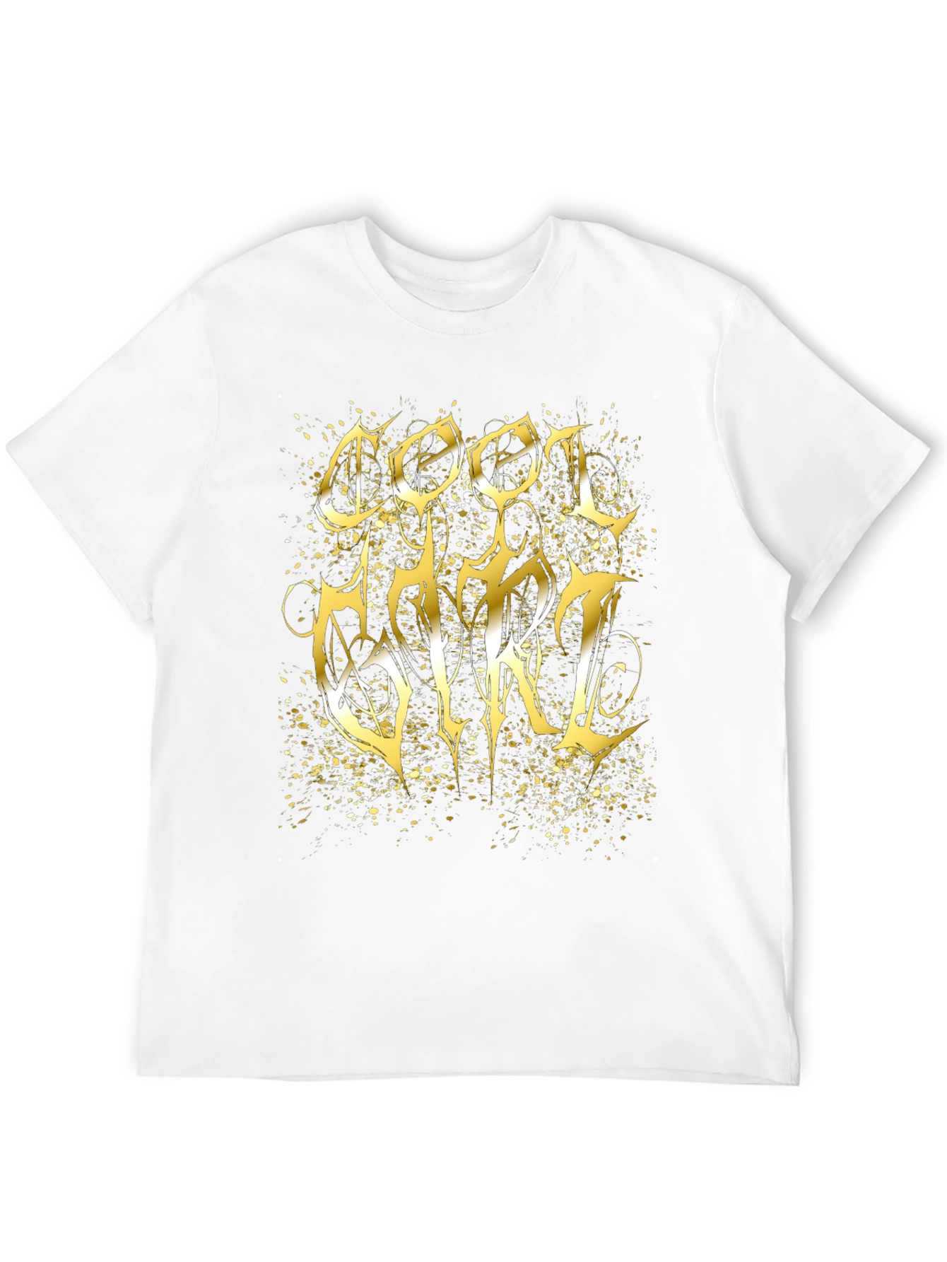 Cool Girl Gold Graphic Black T-Shirt