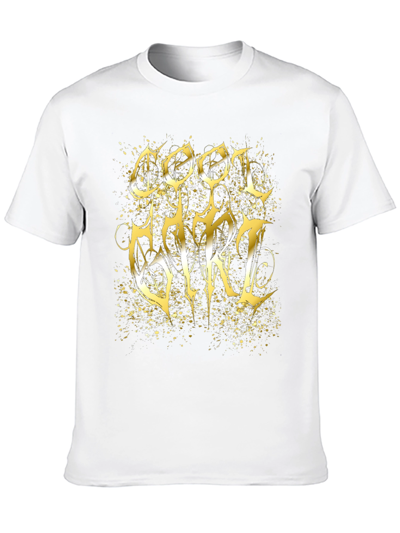 Cool Girl Gold Graphic Black T-Shirt