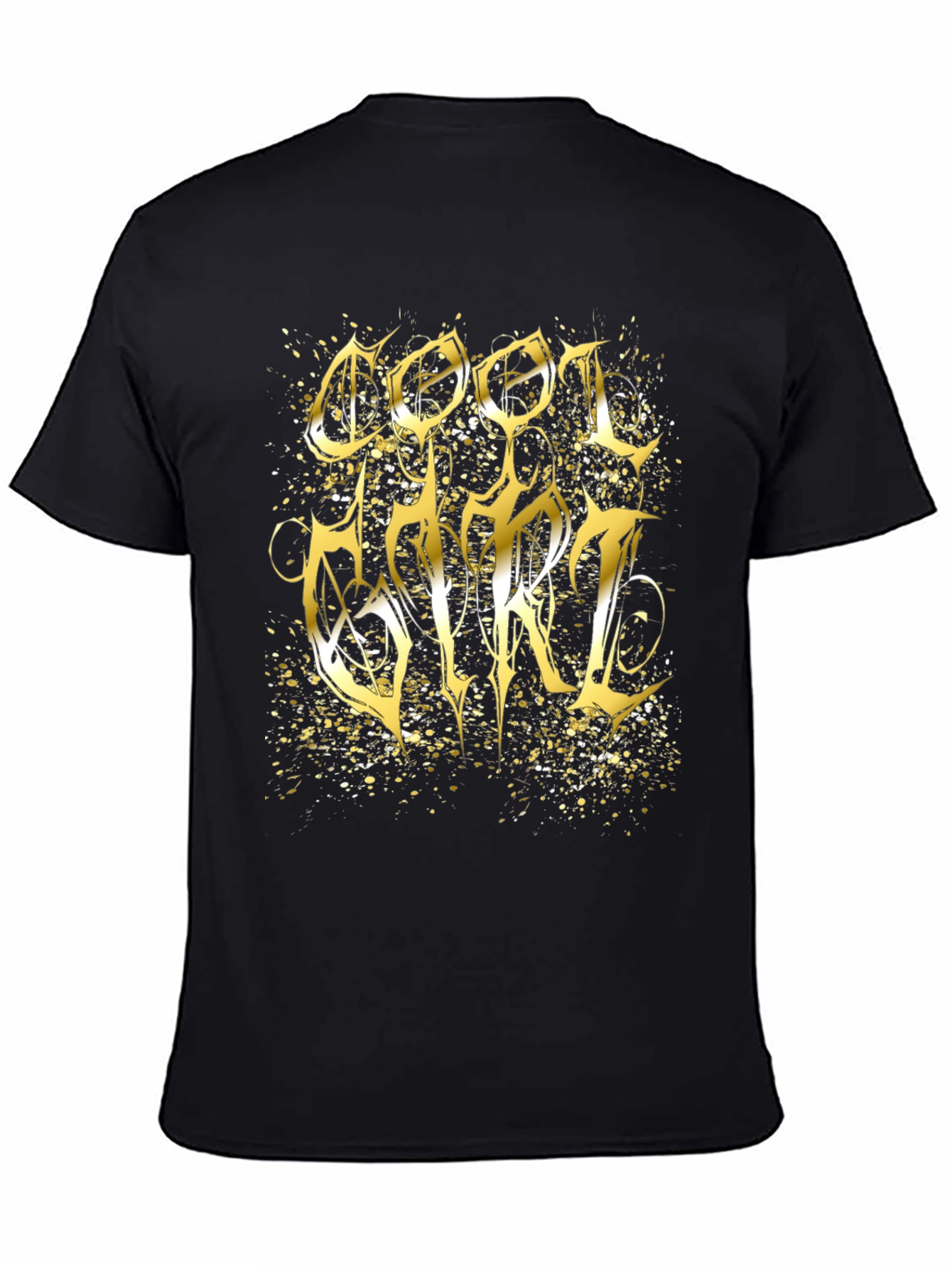 Cool Girl Gold Graphic Black T-Shirt