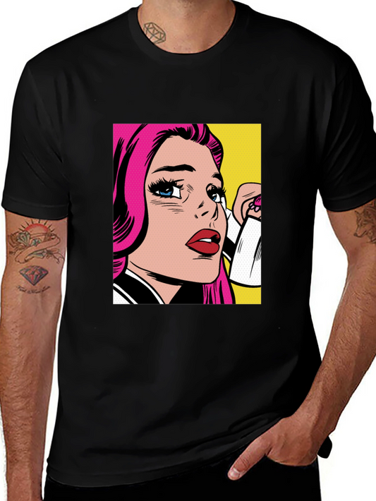 Pop Art Graphic Black T-Shirt