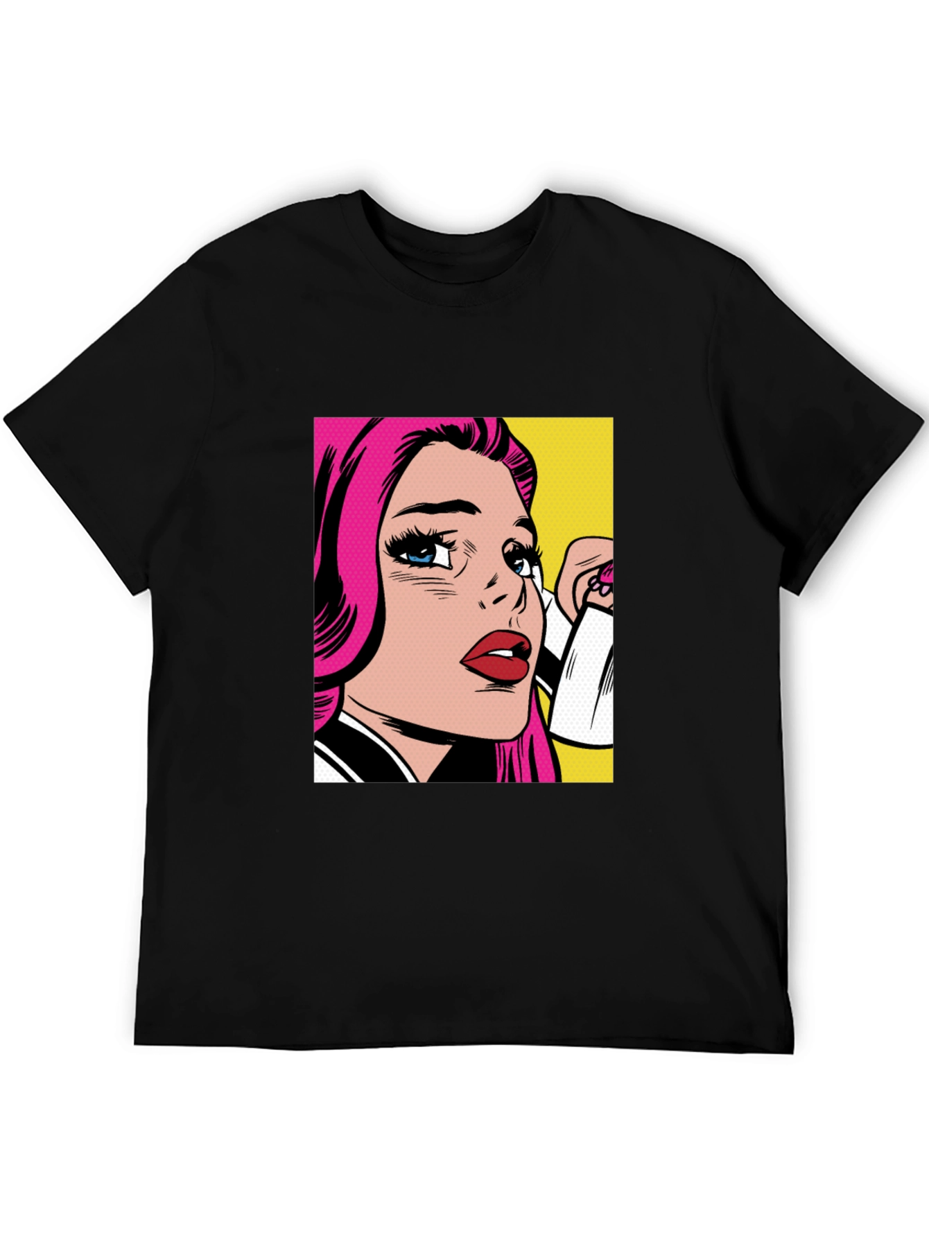 Pop Art Graphic Black T-Shirt