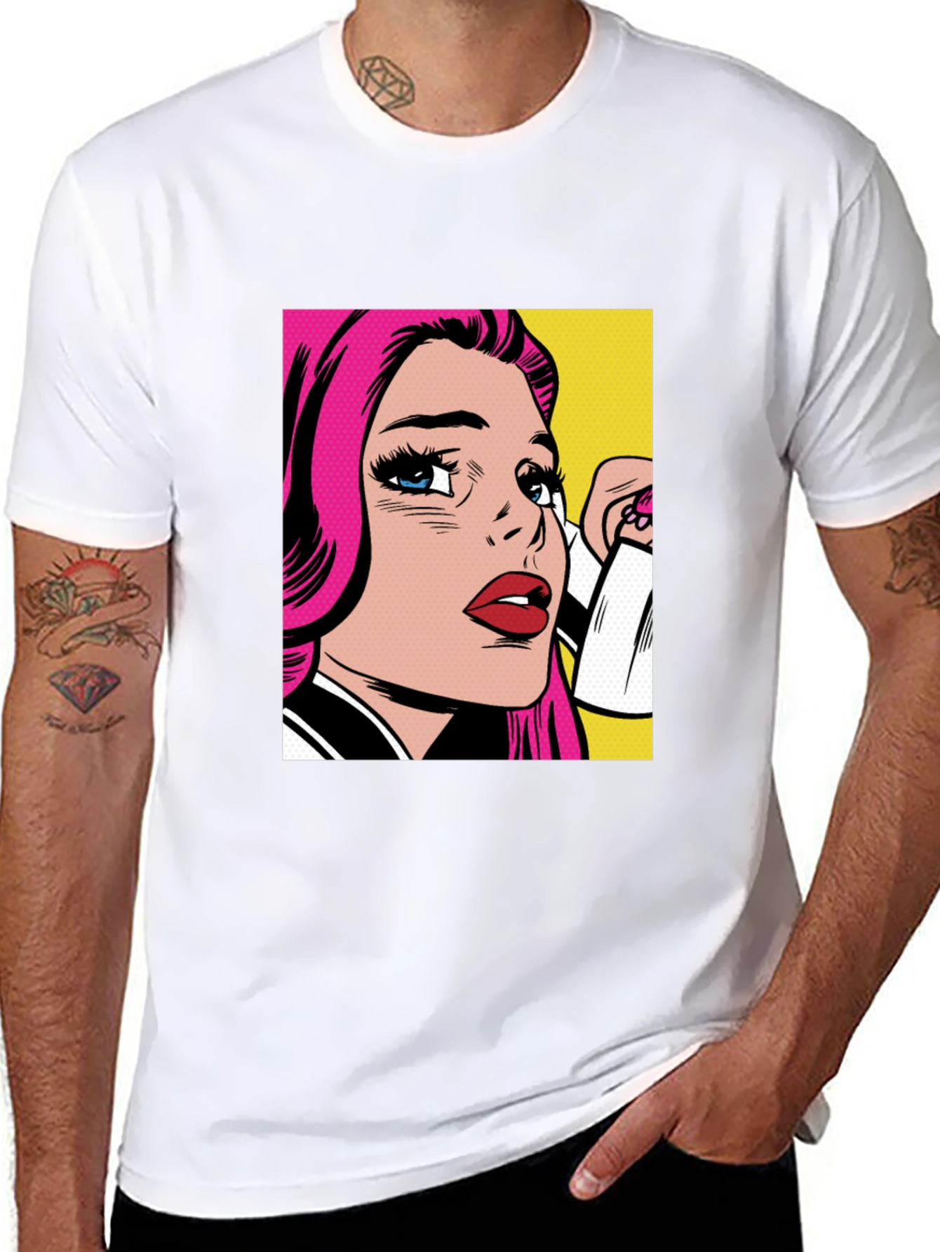 Pop Art Graphic Black T-Shirt