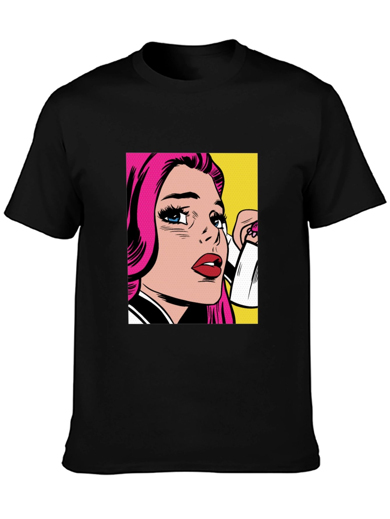 Pop Art Graphic Black T-Shirt