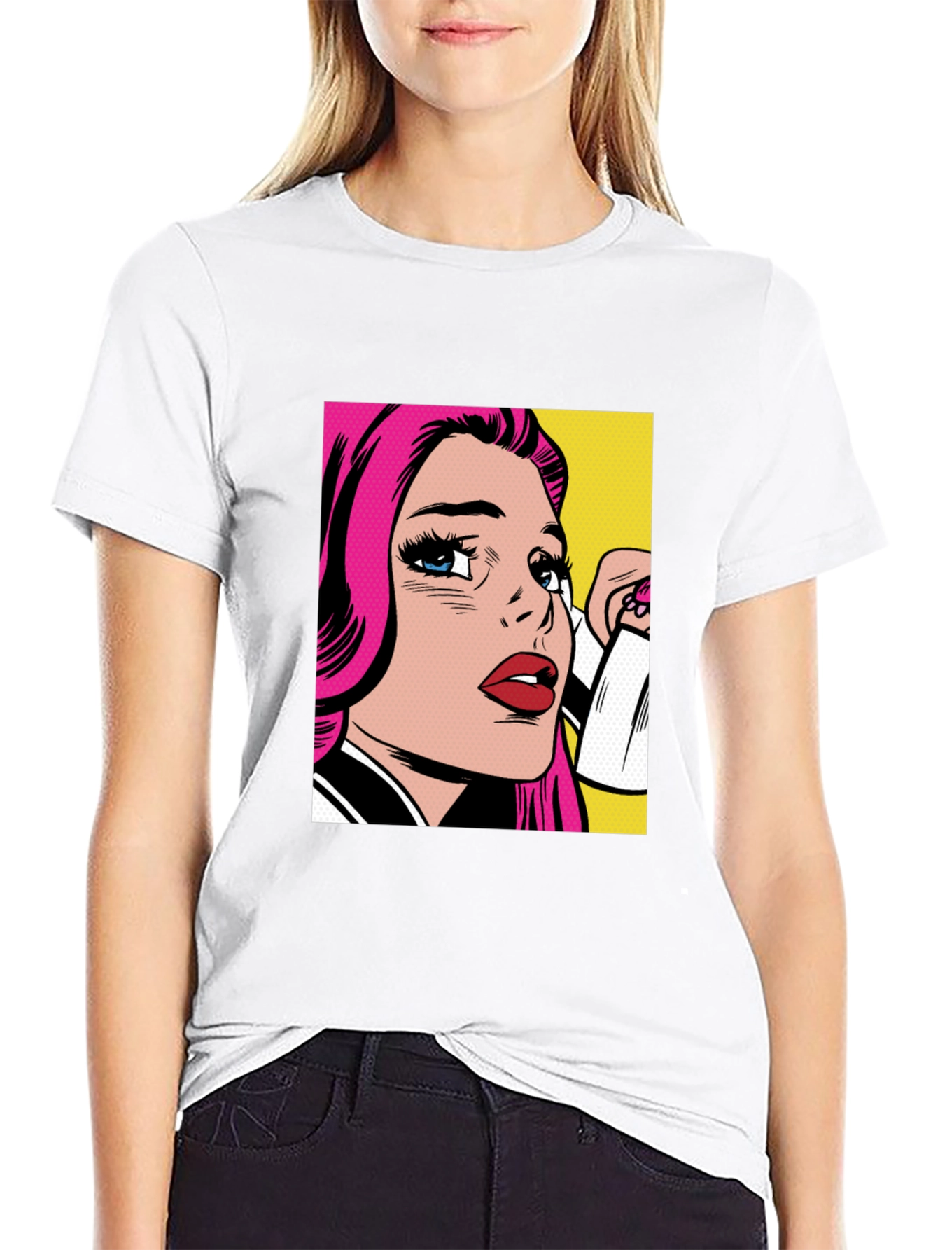 Pop Art Graphic Black T-Shirt