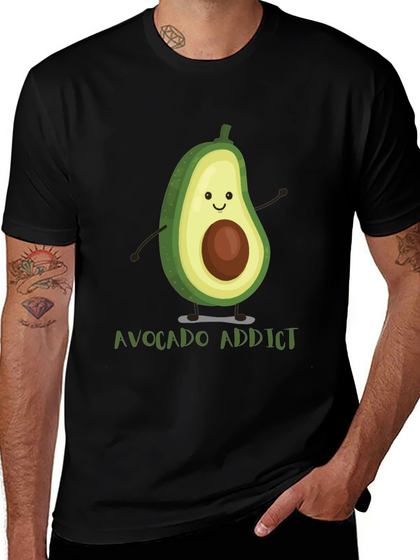 Avocado Addict Graphic Tee - Funny Foodie T-Shirt