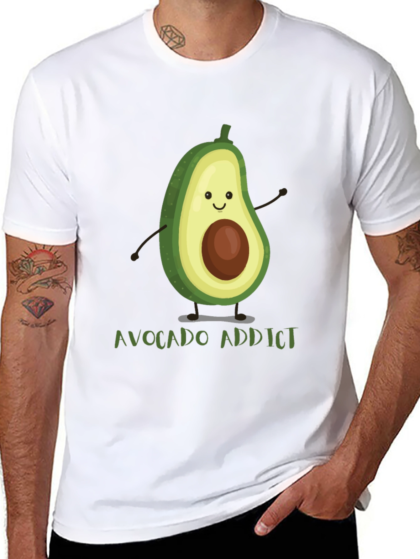 Avocado Addict Graphic Tee - Funny Foodie T-Shirt