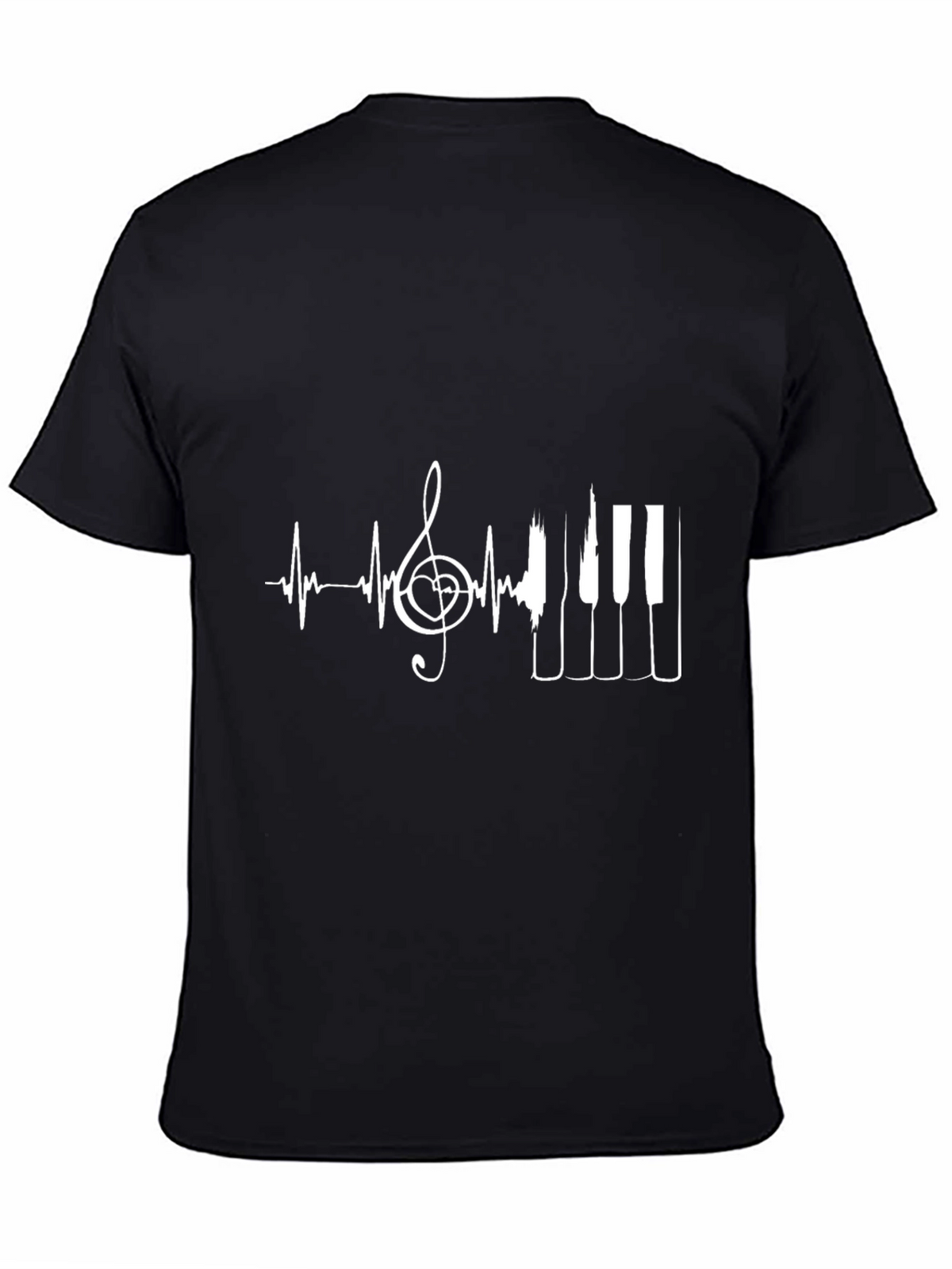 Music Lover T-Shirt - Heartbeat Piano Design