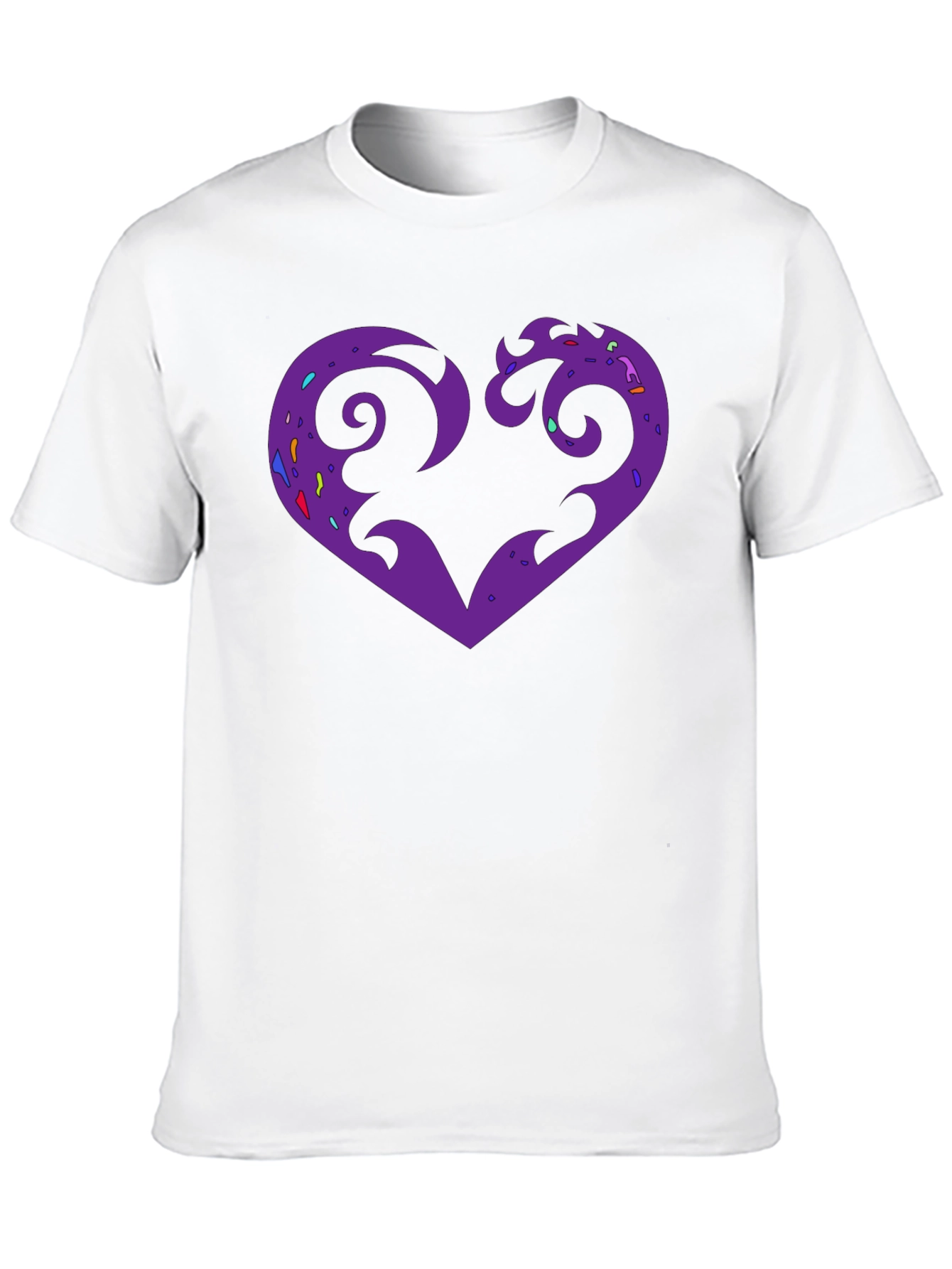 Purple Heart Graphic Black T-Shirt