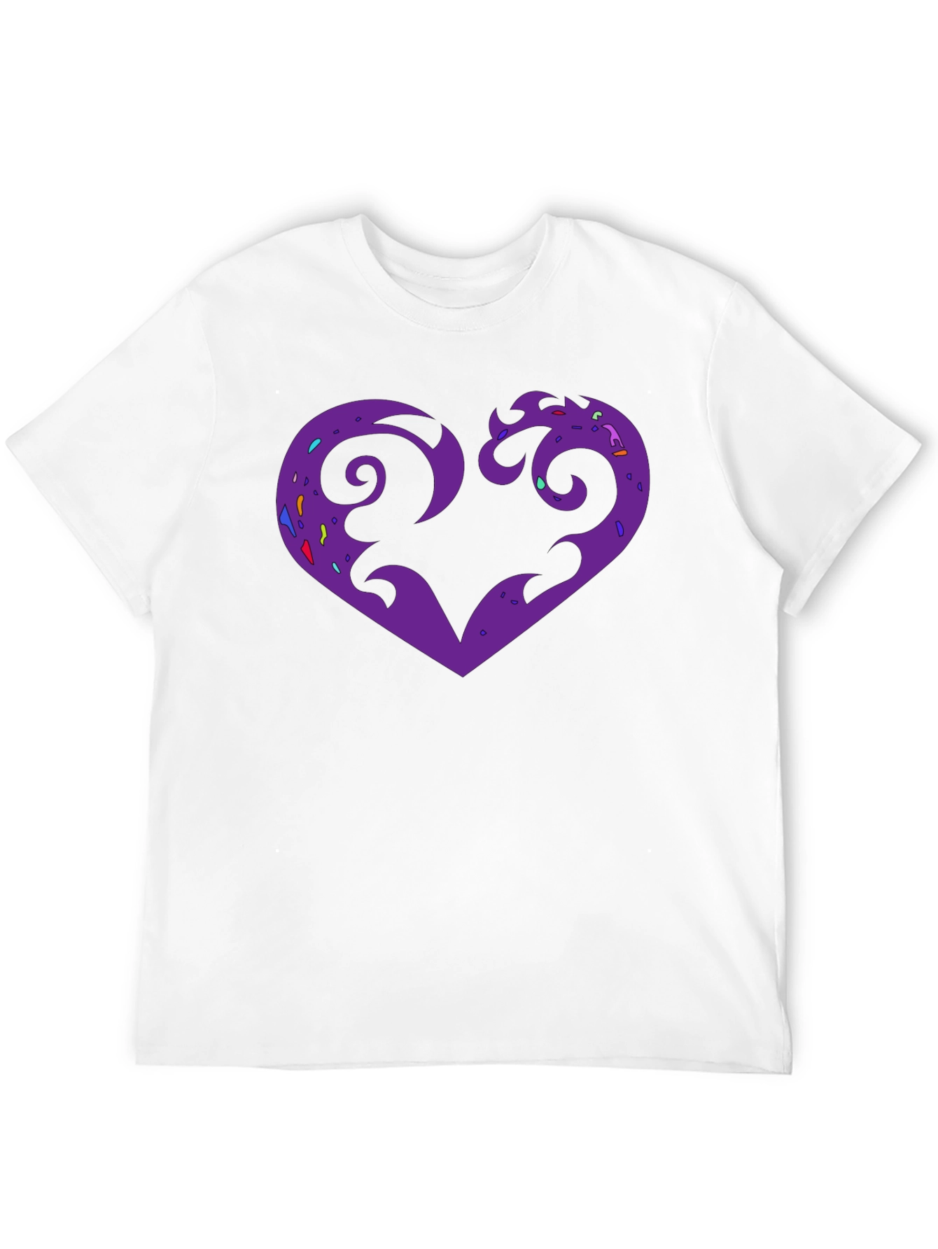 Purple Heart Graphic Black T-Shirt