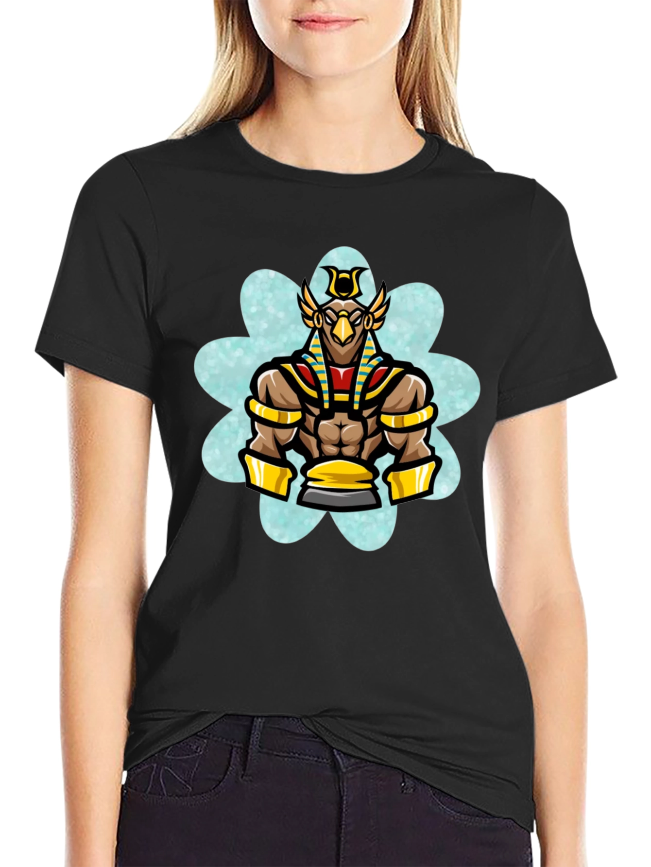 Egyptian God Horus T-Shirt - Black Cotton Tee