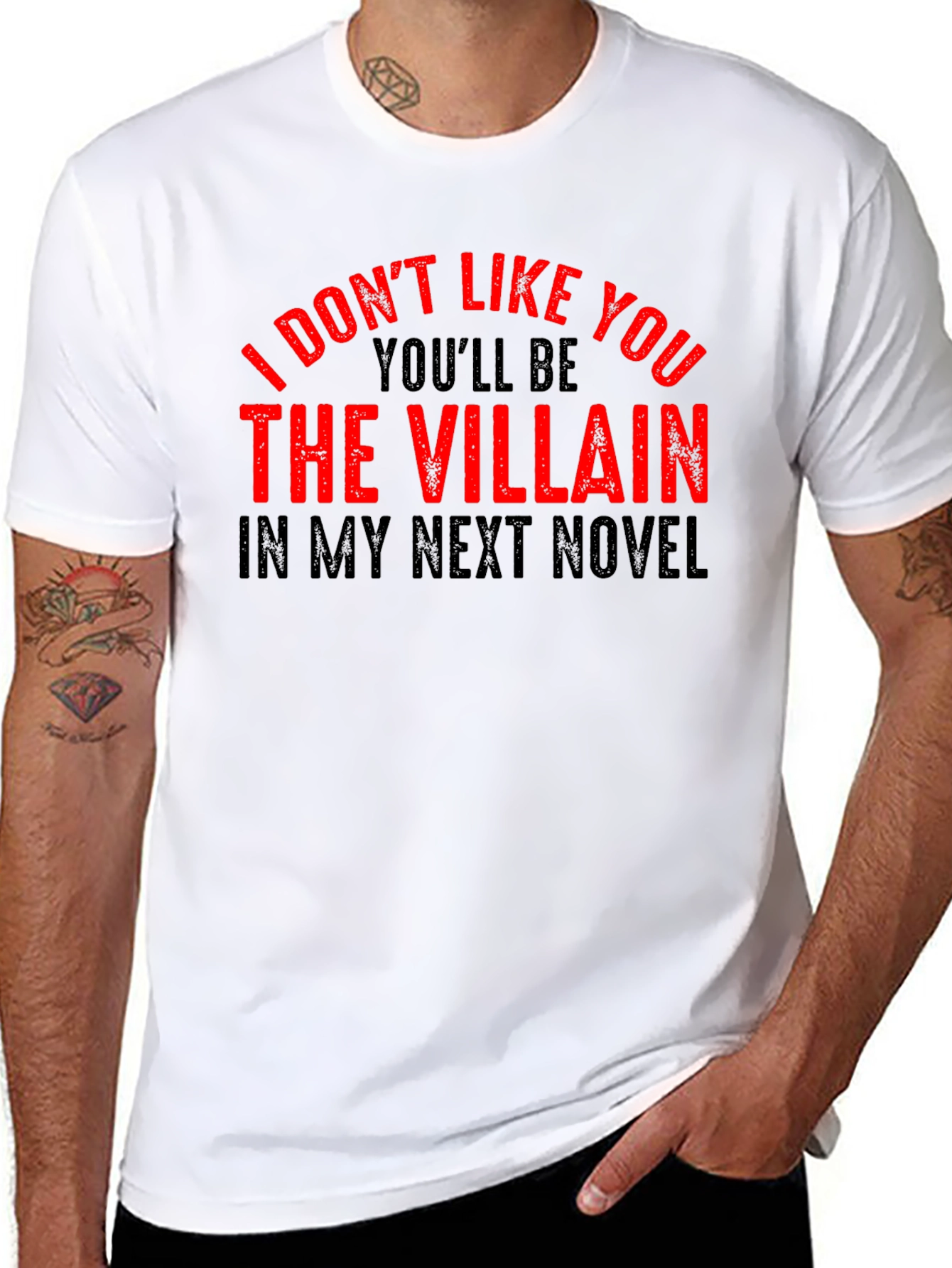 Villain Novel T-Shirt: Funny Author Statement Tee