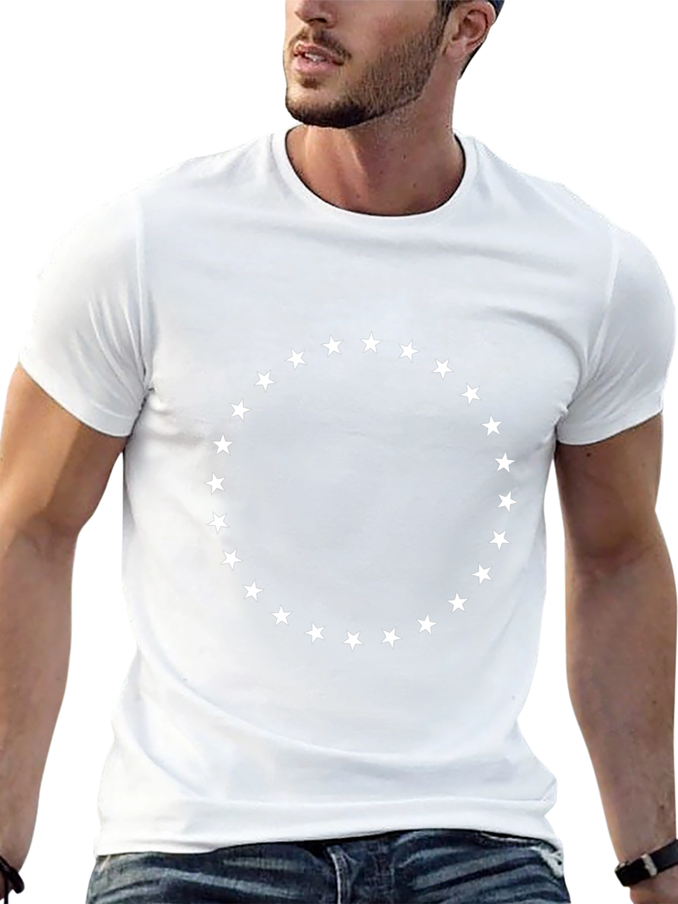 Star Circle Black Tee - Casual Style