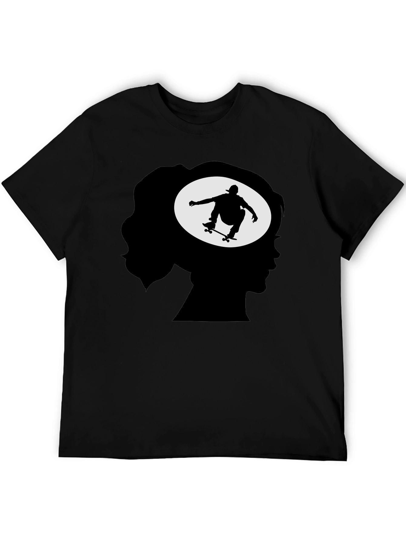 Skateboarder Silhouette Graphic Tee - Cool Trendy Design