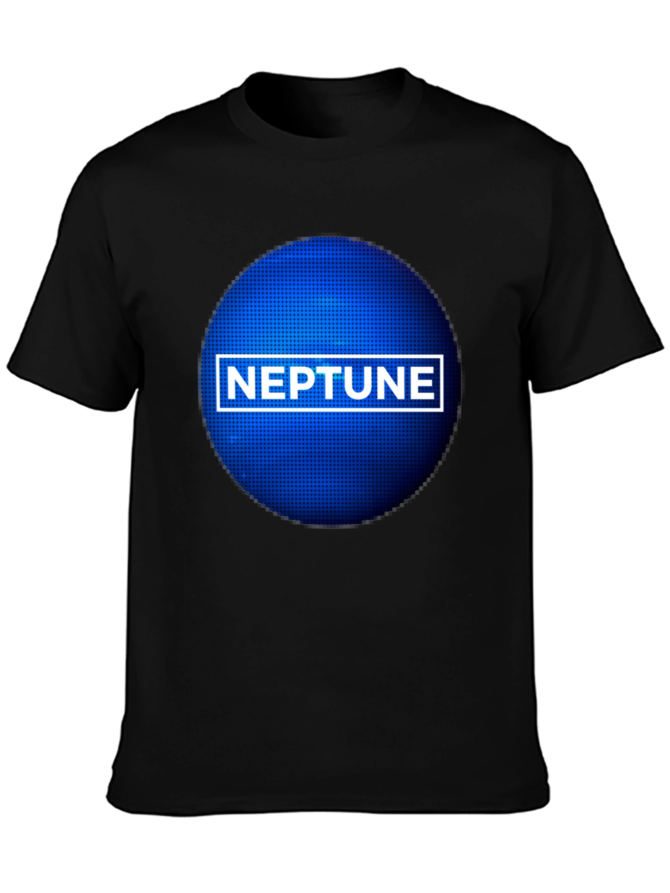 Neptune Planet Graphic Tee - Black Crewneck