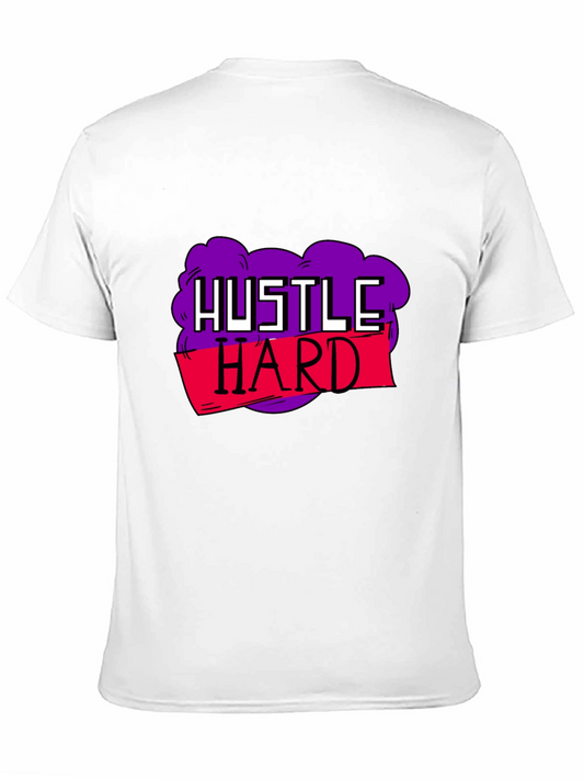 Hustle Hard Graphic Tee - Motivational Black T-Shirt