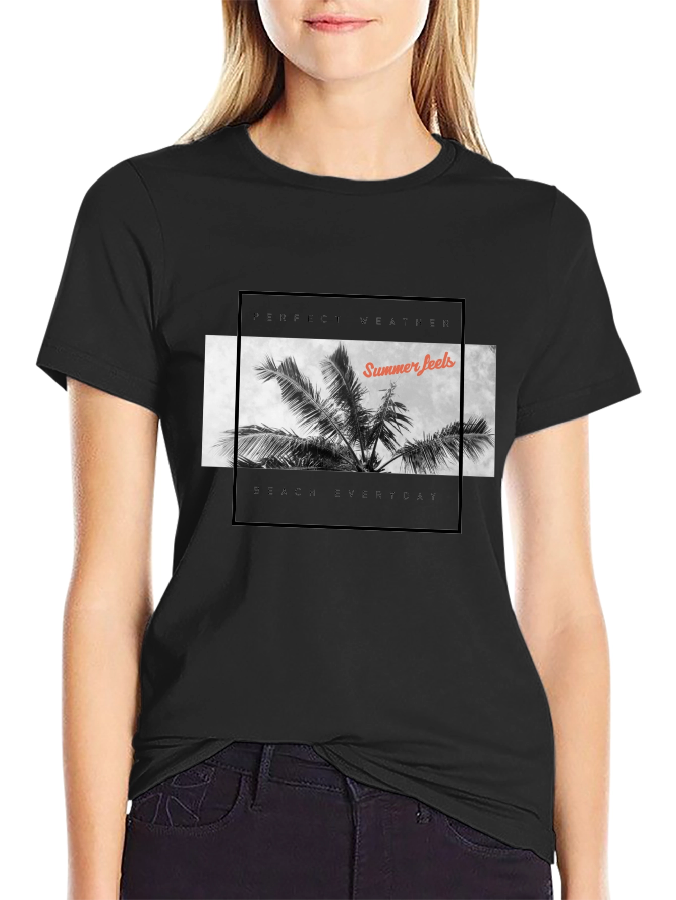 Summer Feels Black T-Shirt