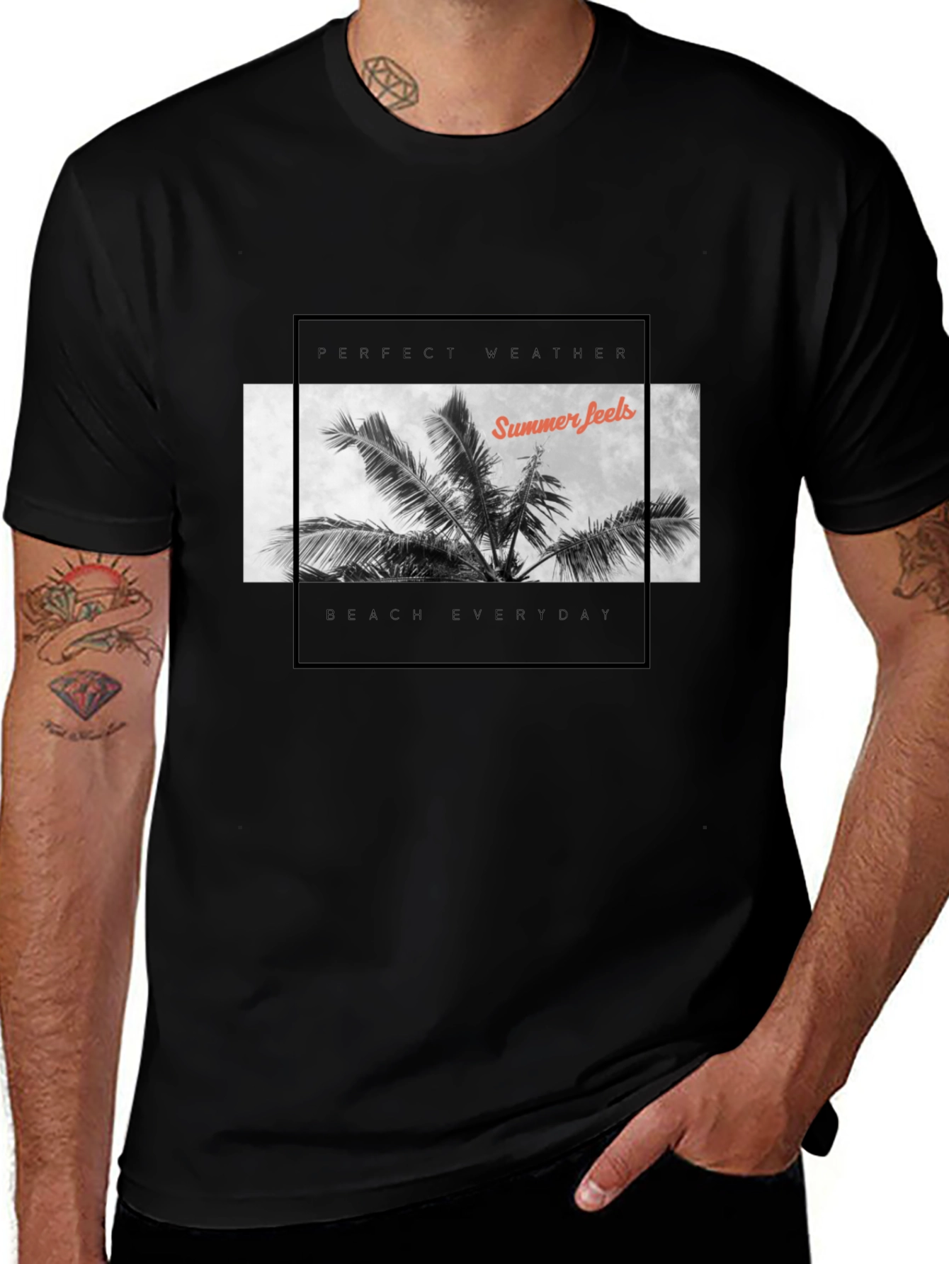 Summer Feels Black T-Shirt