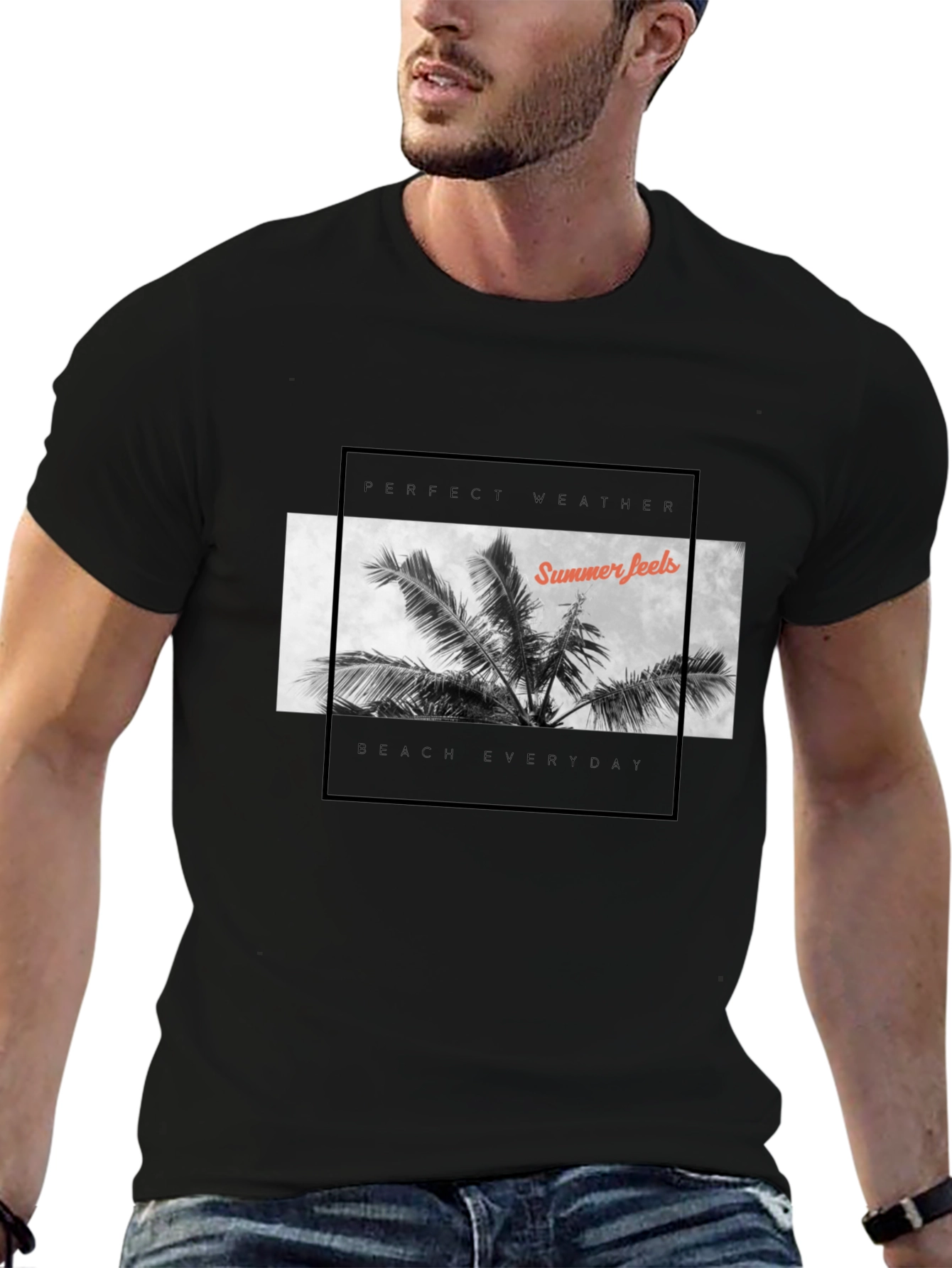 Summer Feels Black T-Shirt