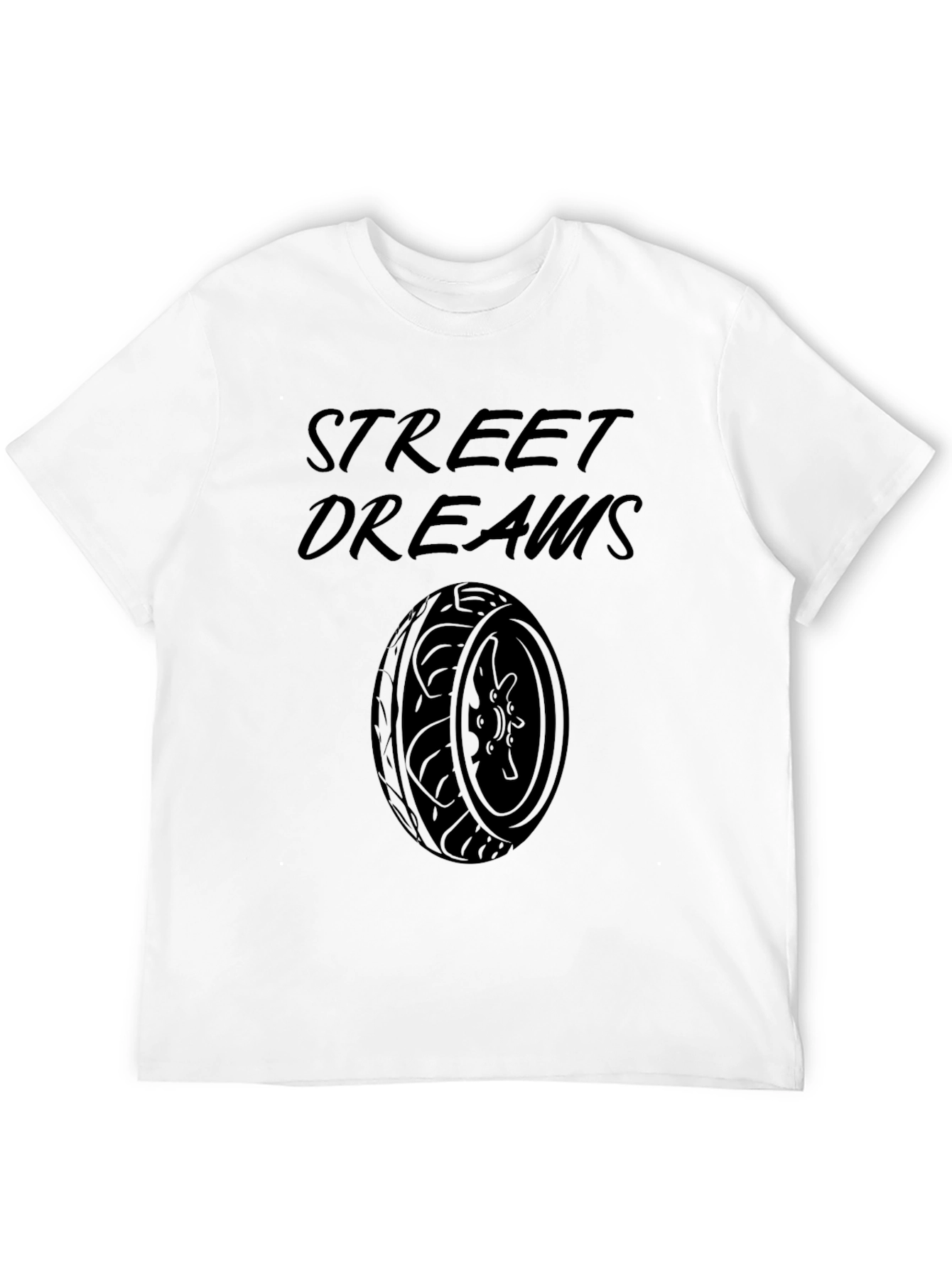 Street Dreams Graphic Tee - Black Cotton Blend