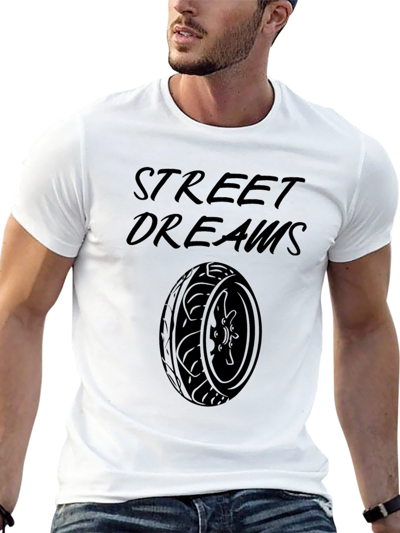 Street Dreams Graphic Tee - Black Cotton Blend