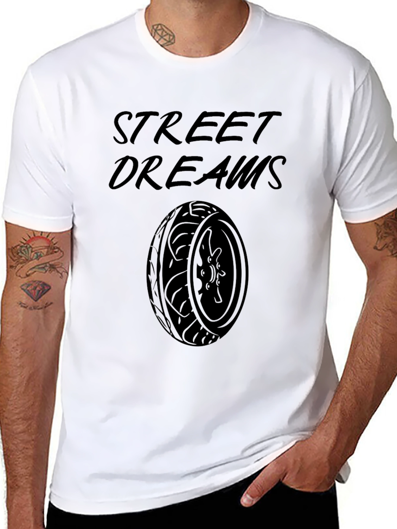Street Dreams Graphic Tee - Black Cotton Blend