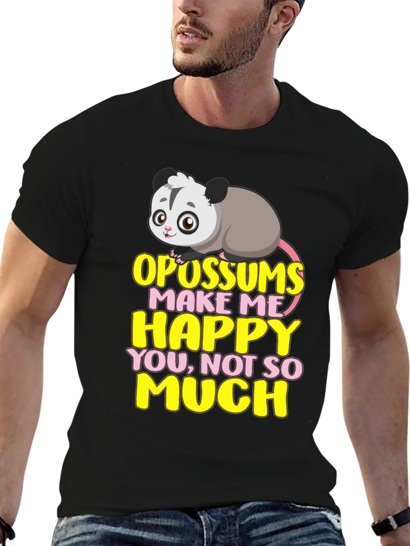 Funny Opossum T-Shirt: Makes Me Happy