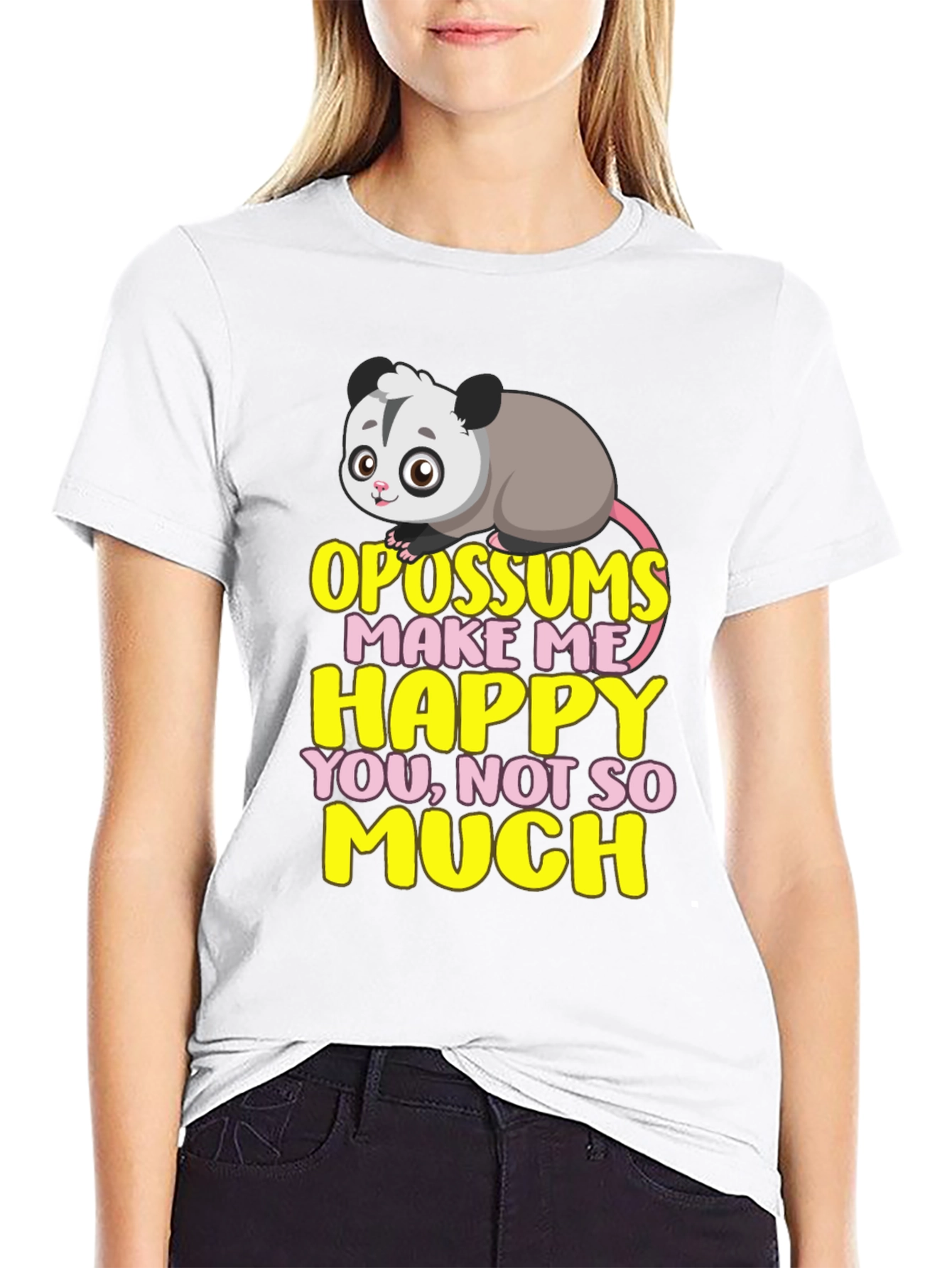 Funny Opossum T-Shirt: Makes Me Happy