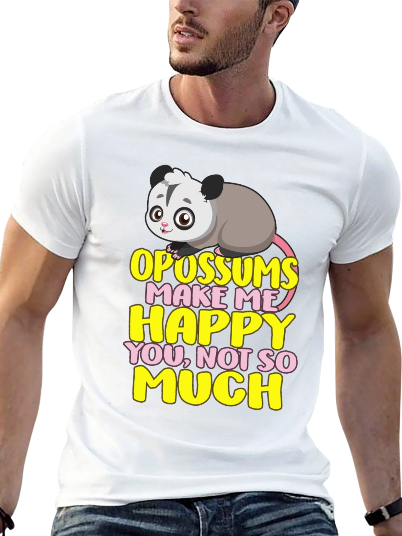 Funny Opossum T-Shirt: Makes Me Happy