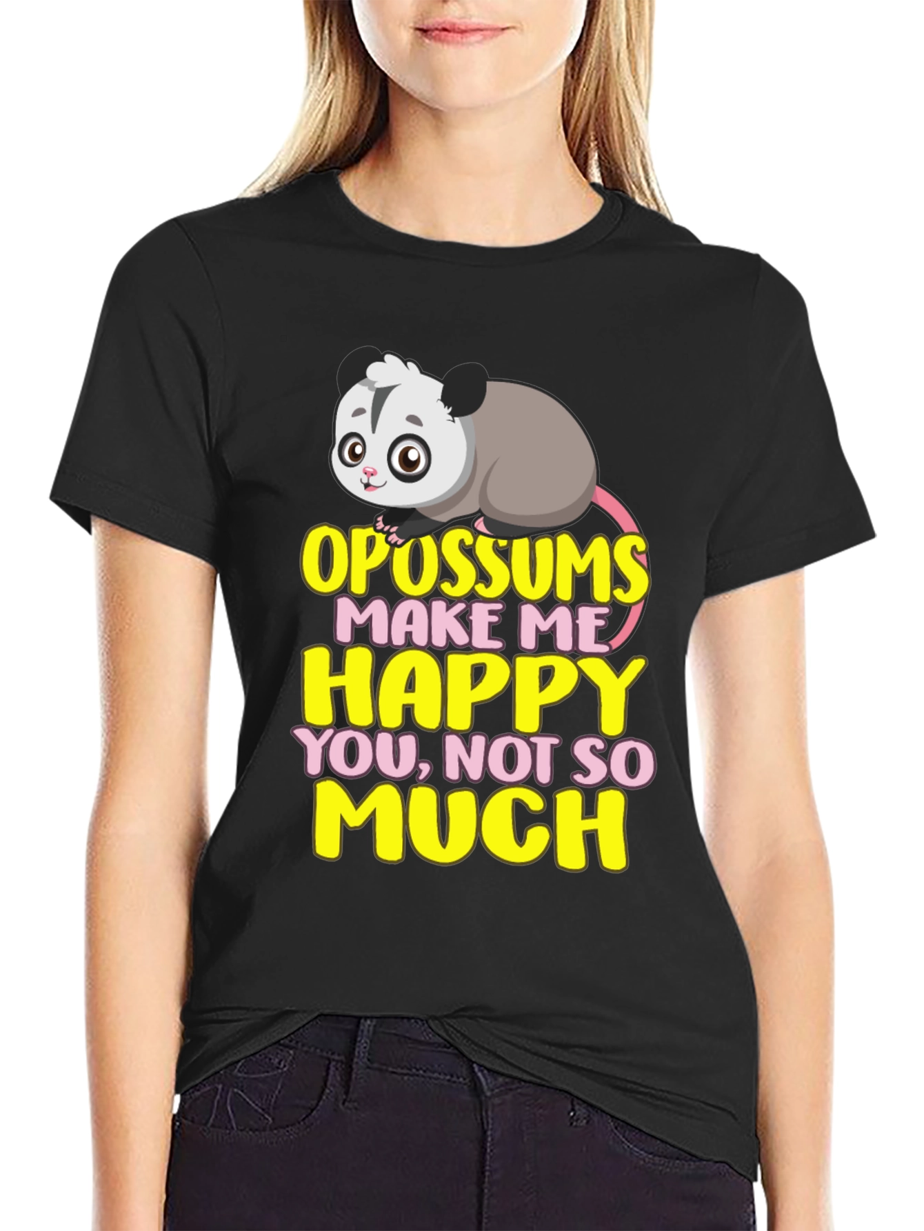 Funny Opossum T-Shirt: Makes Me Happy