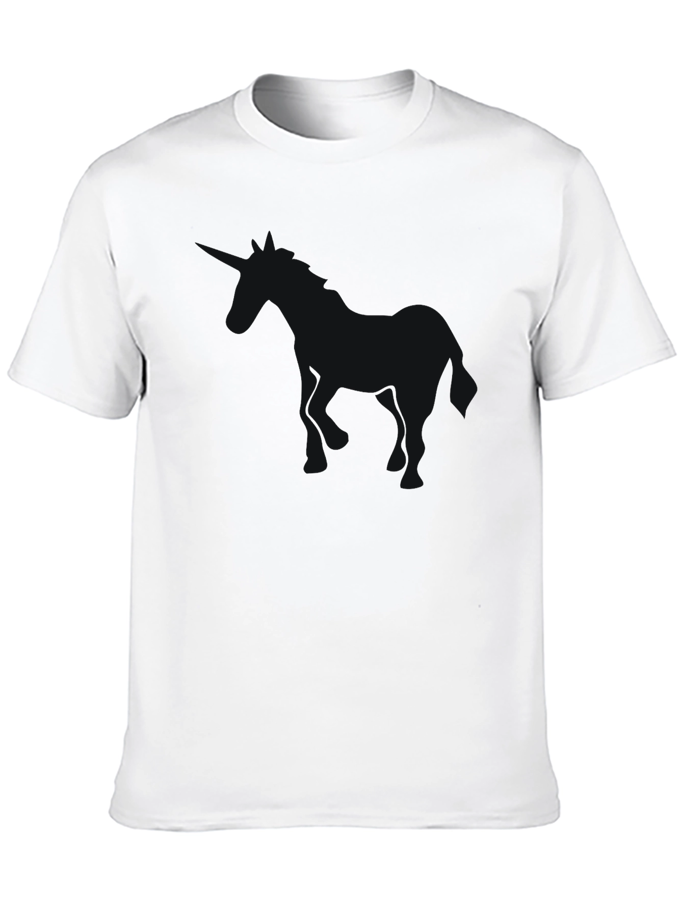 Mens Solid Black Crew Neck T-Shirt