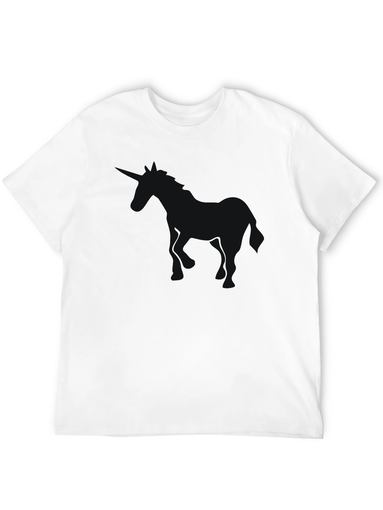 Mens Solid Black Crew Neck T-Shirt