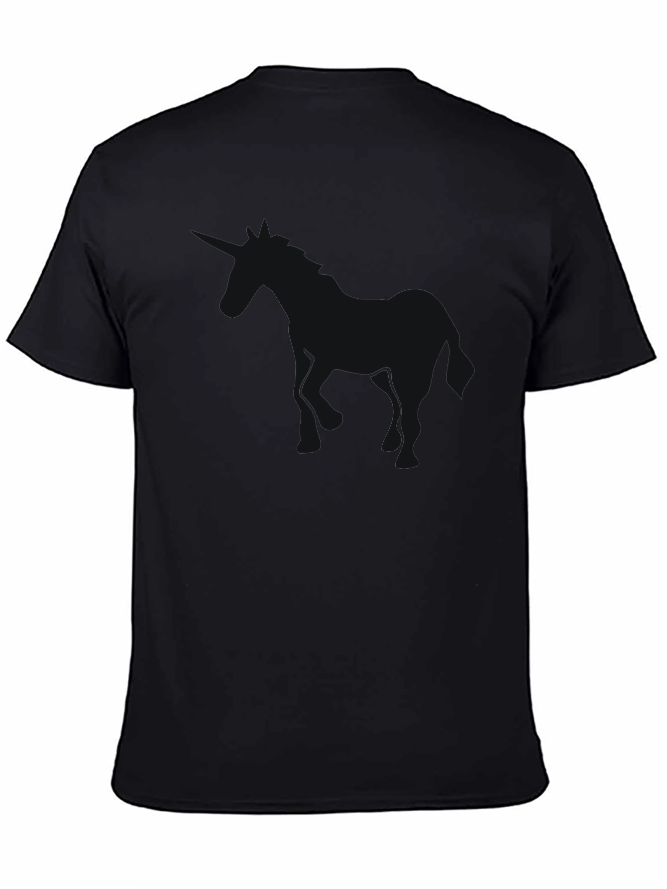 Mens Solid Black Crew Neck T-Shirt