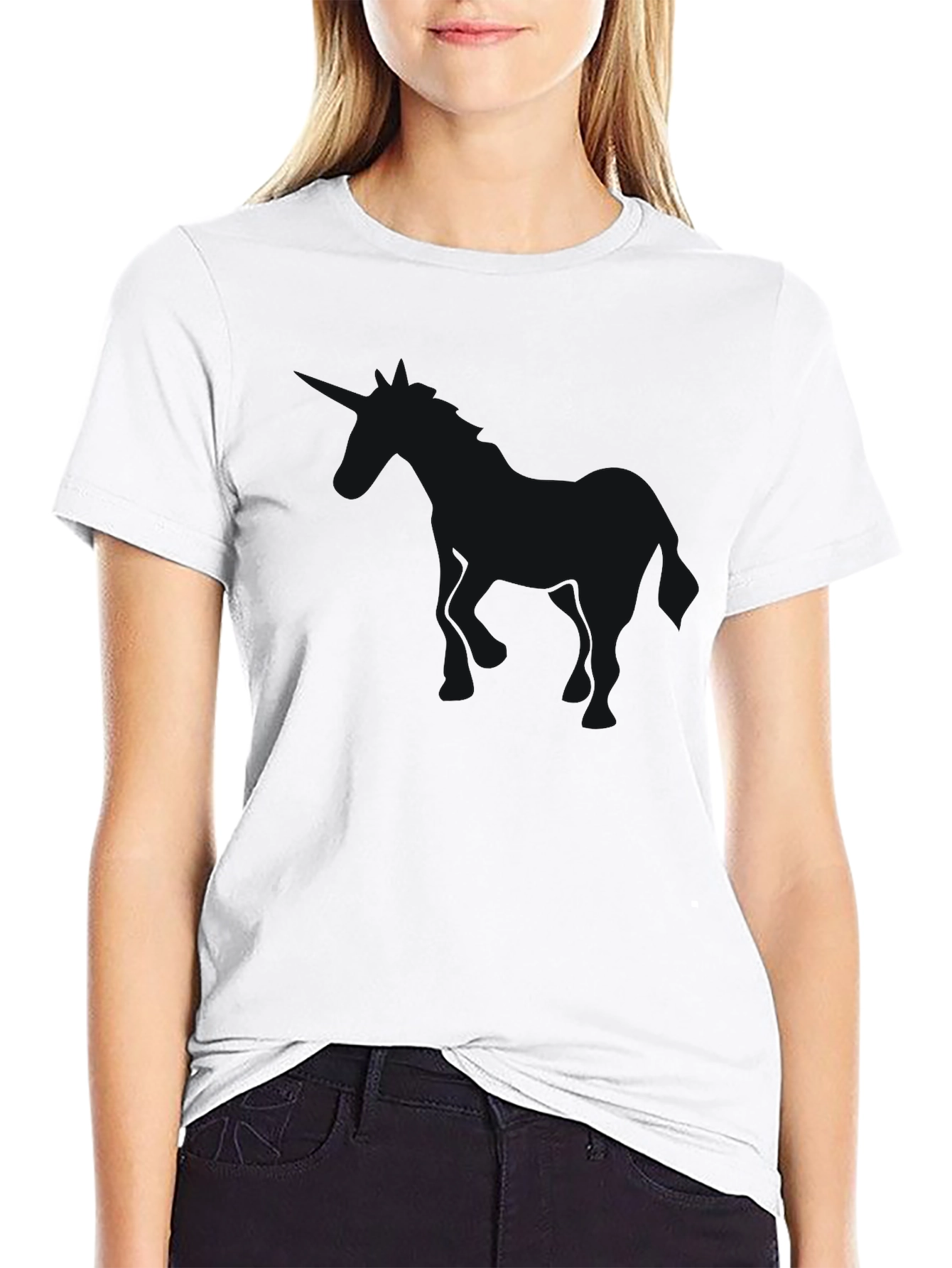 Mens Solid Black Crew Neck T-Shirt