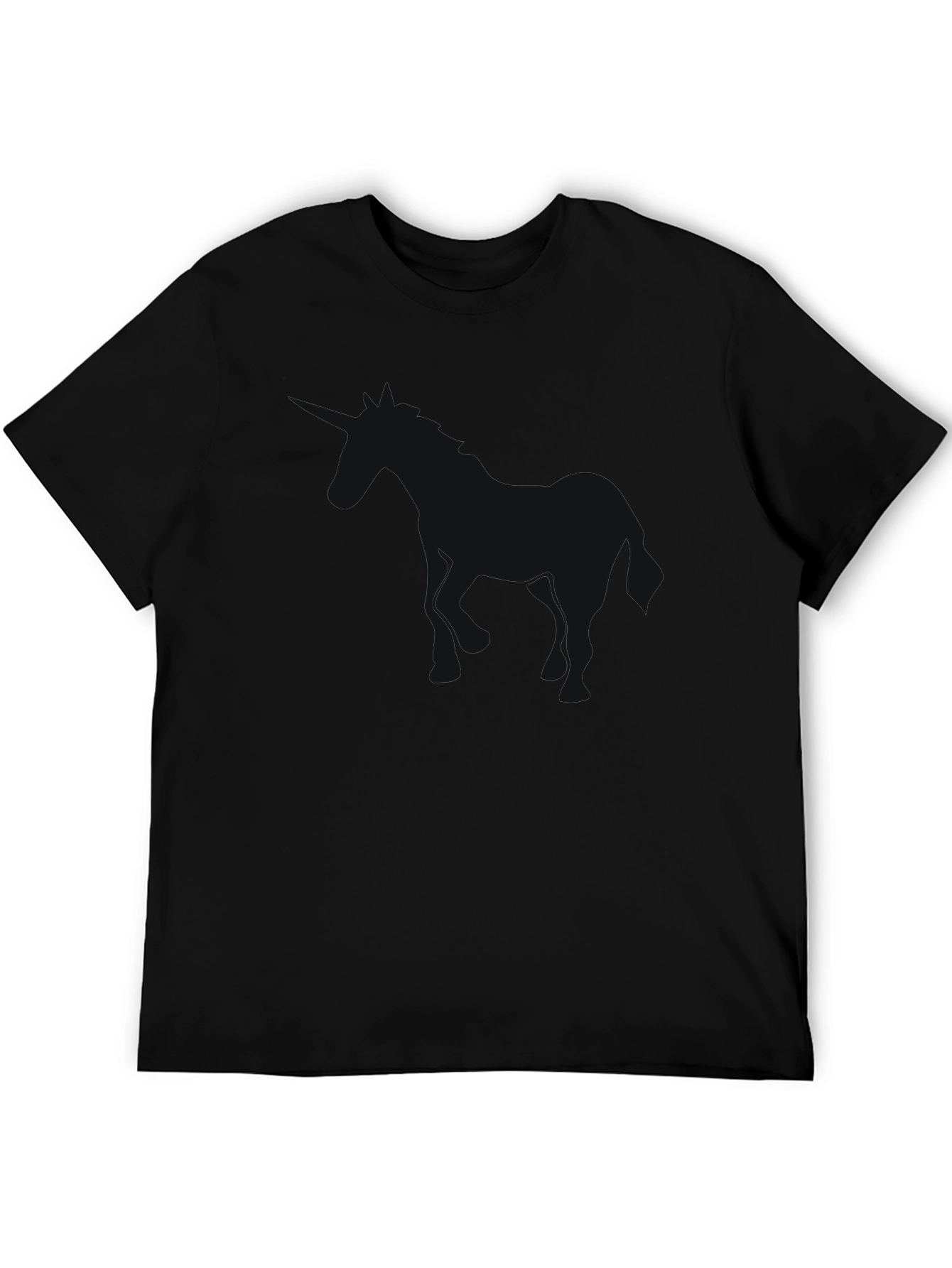 Mens Solid Black Crew Neck T-Shirt
