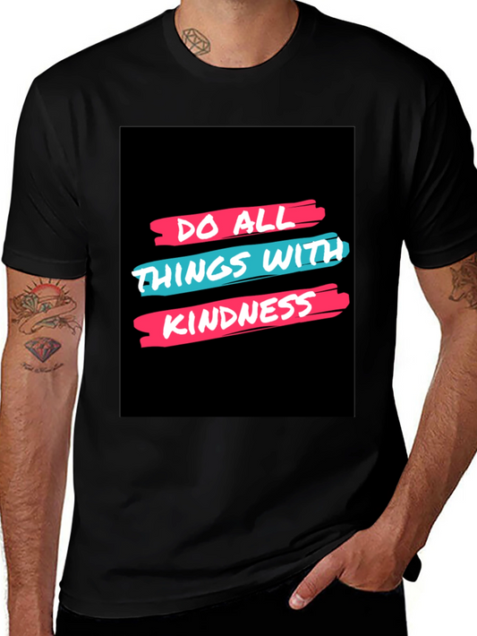 Kindness Graphic Tee - Black Cotton Comfort Fit Shirt
