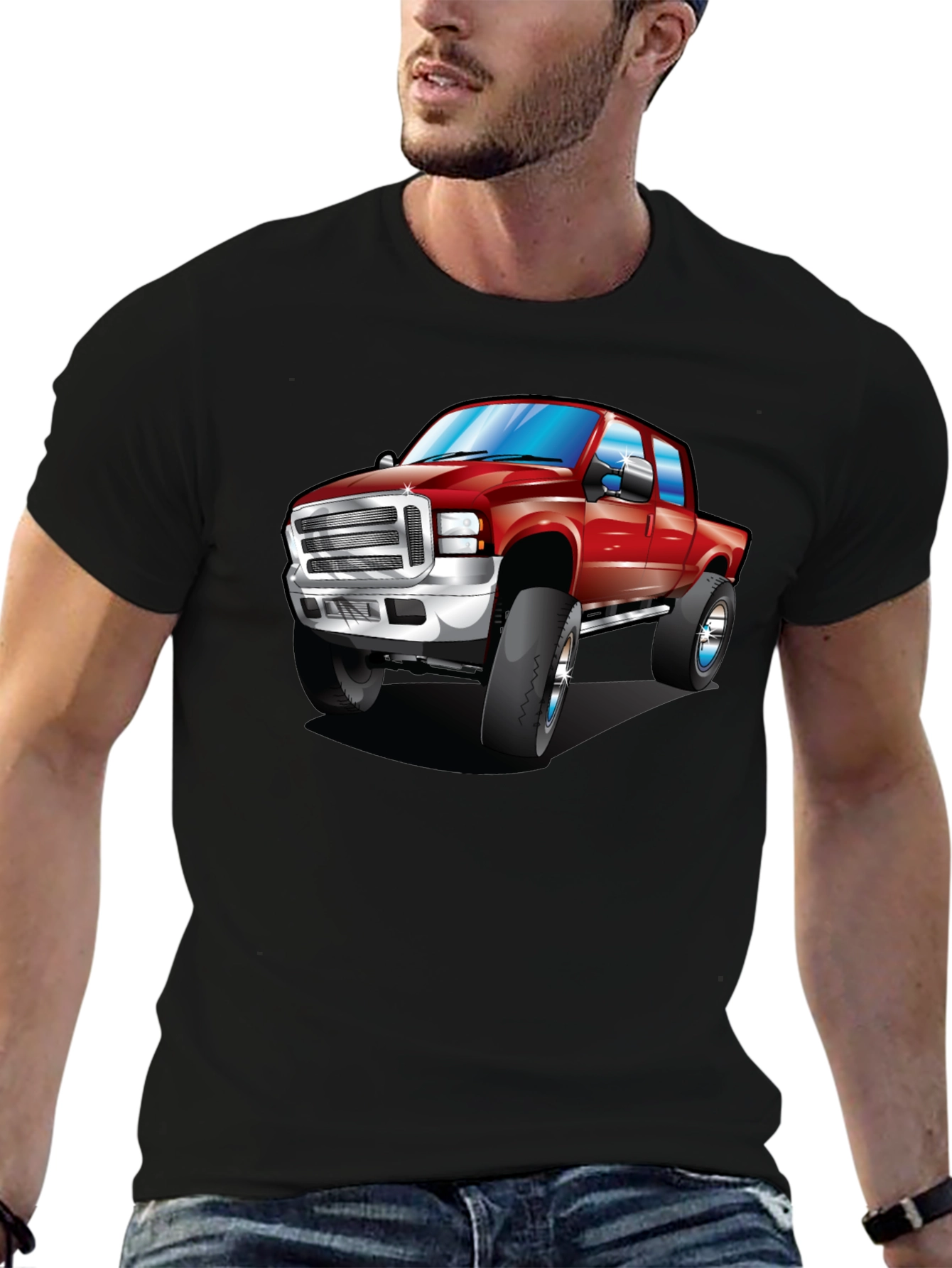 Red Truck Graphic Tee - Black