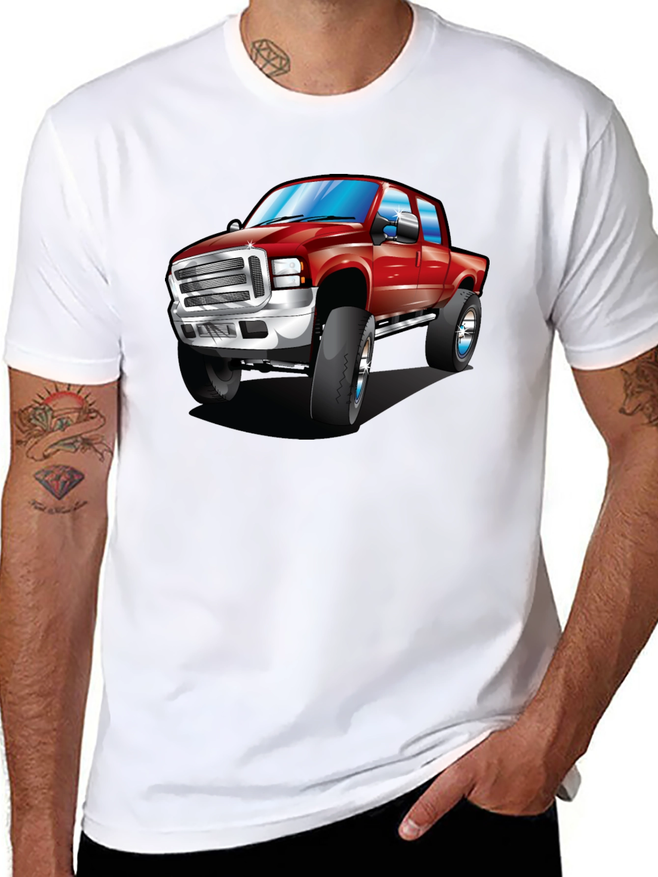 Red Truck Graphic Tee - Black