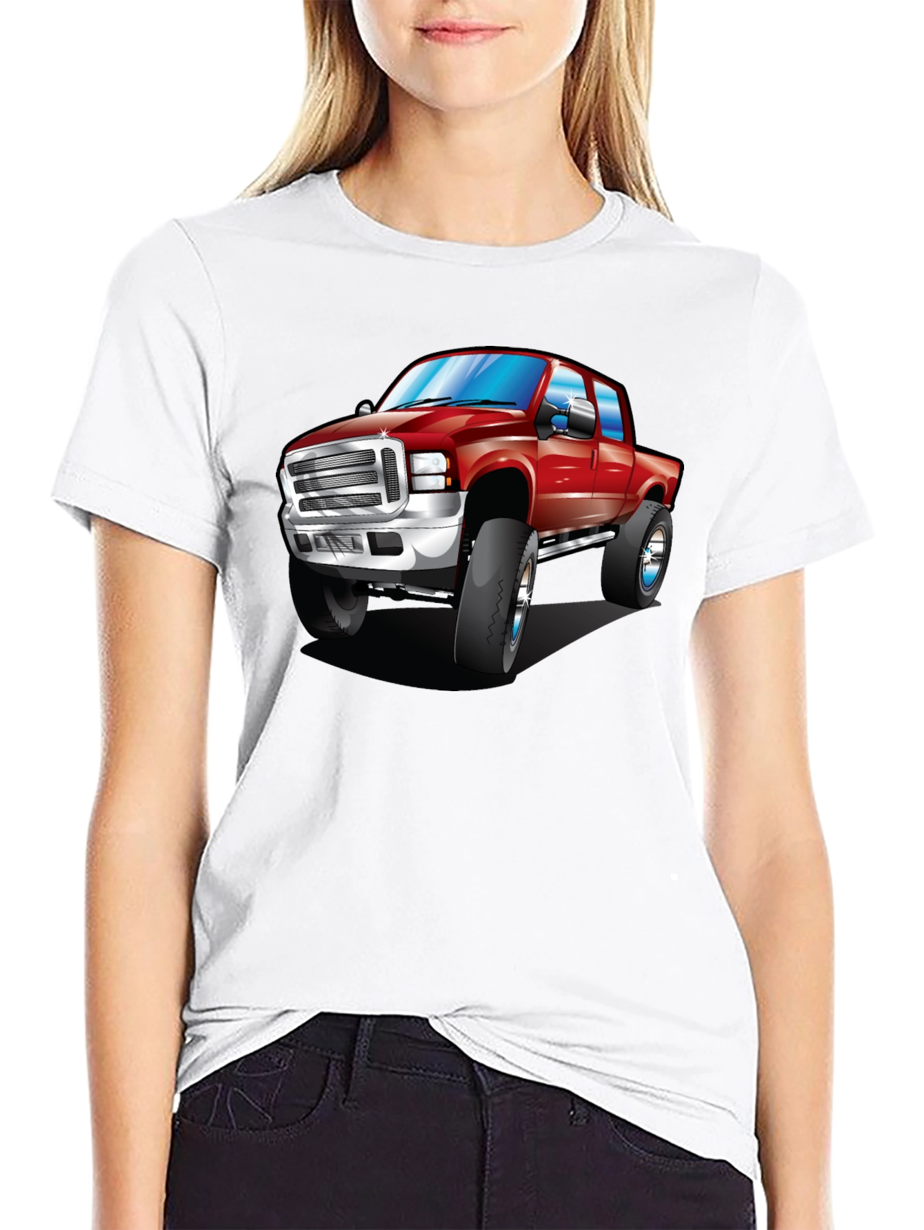Red Truck Graphic Tee - Black